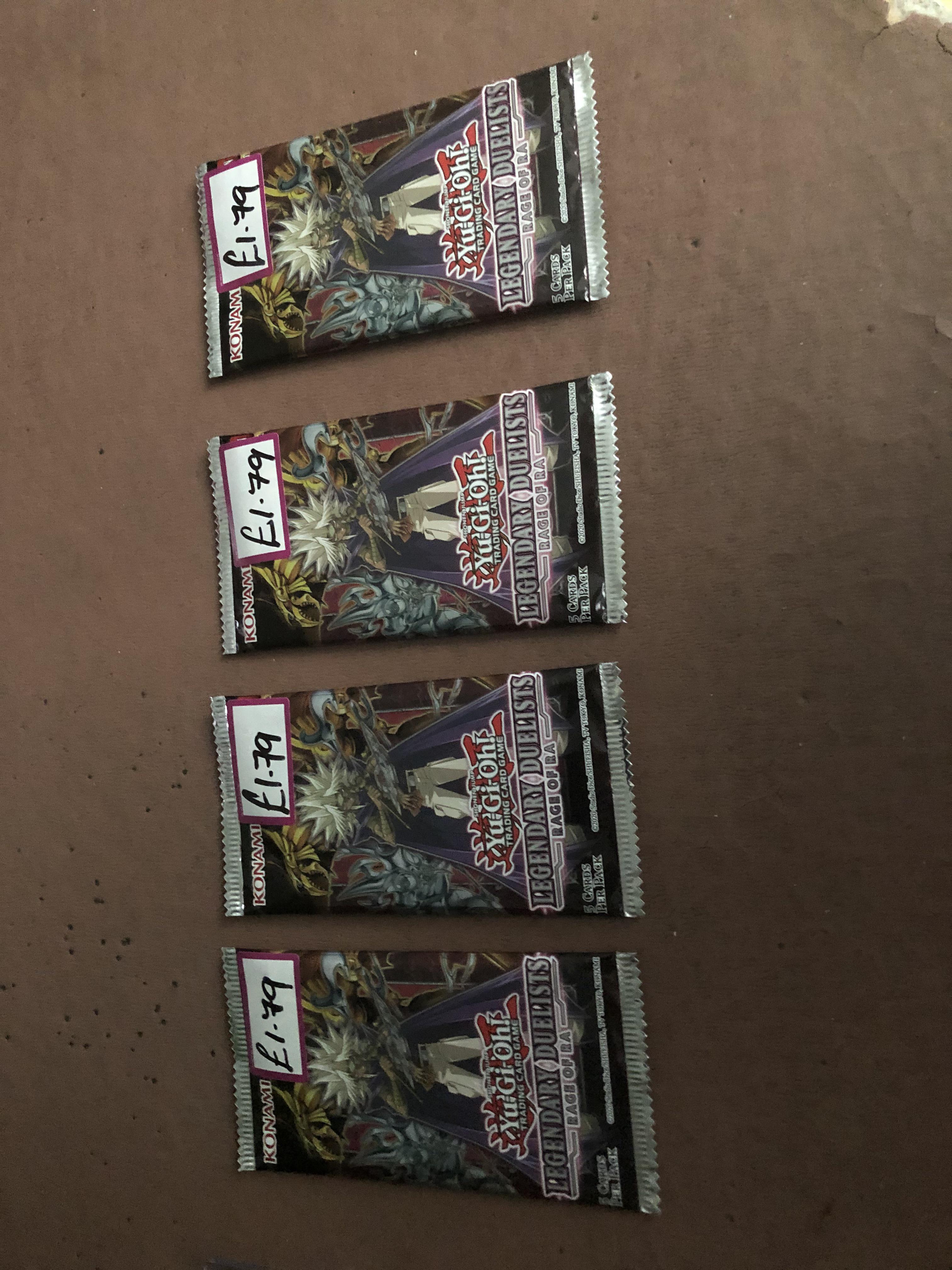 First 4 packs of Rage of Ra and the only 4 to come to my home town r