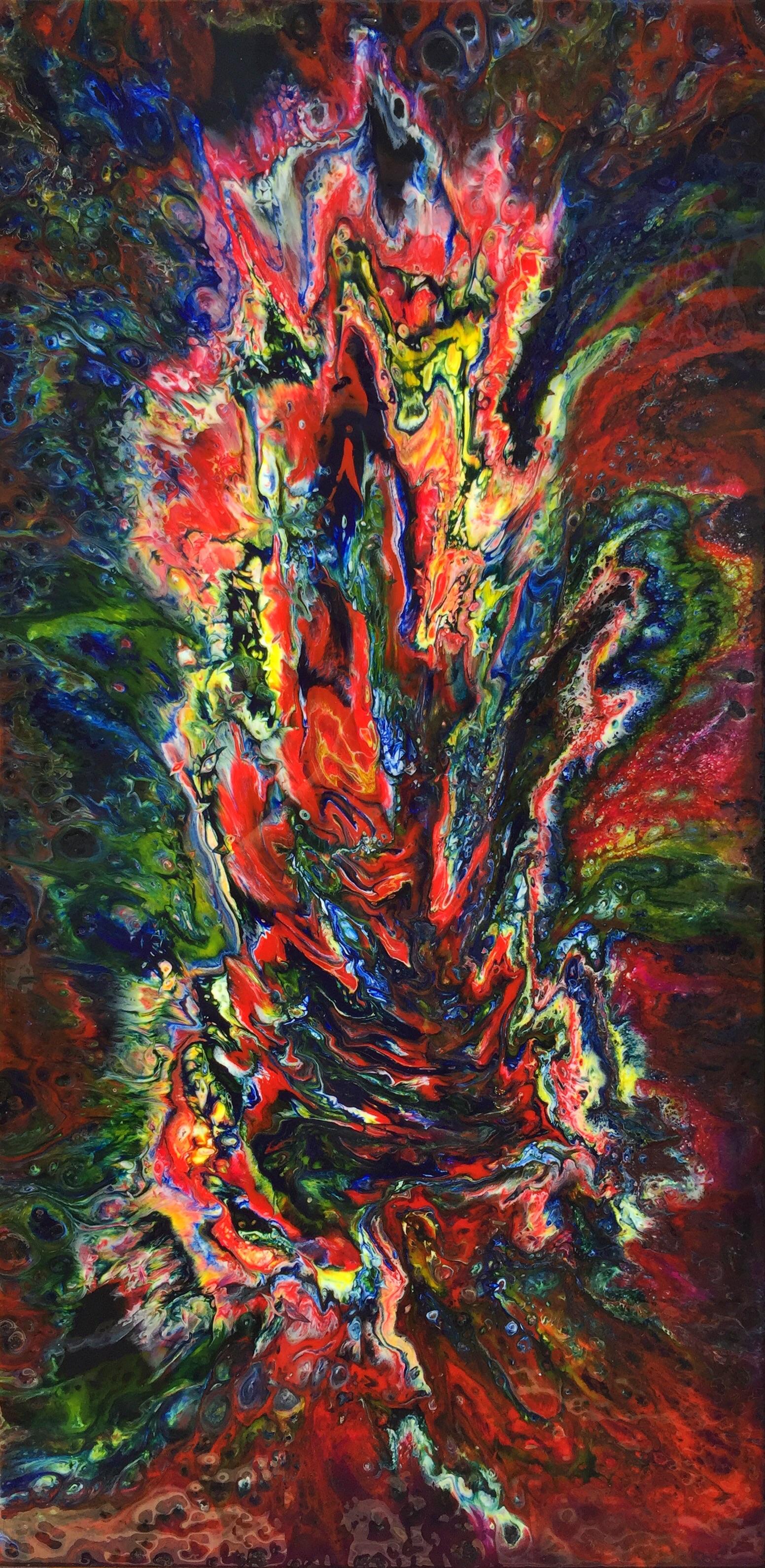 Full Bloom, Resin Art, 24”x 48” r/Art