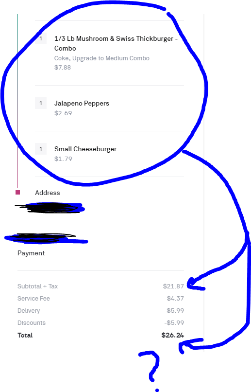 Grand total was altered? r/postmates
