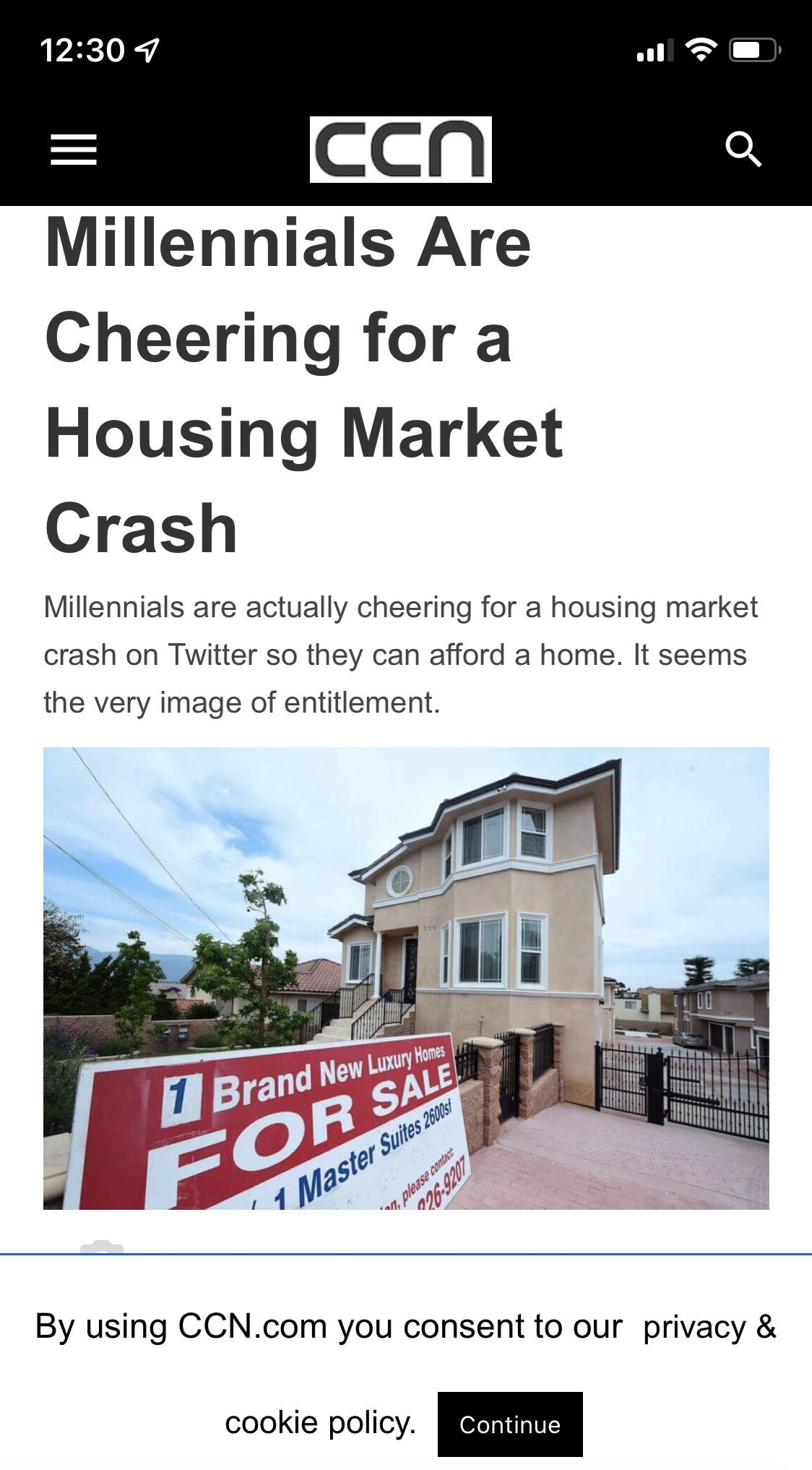 Apparently we also didn’t need to wait the housing market to crash all