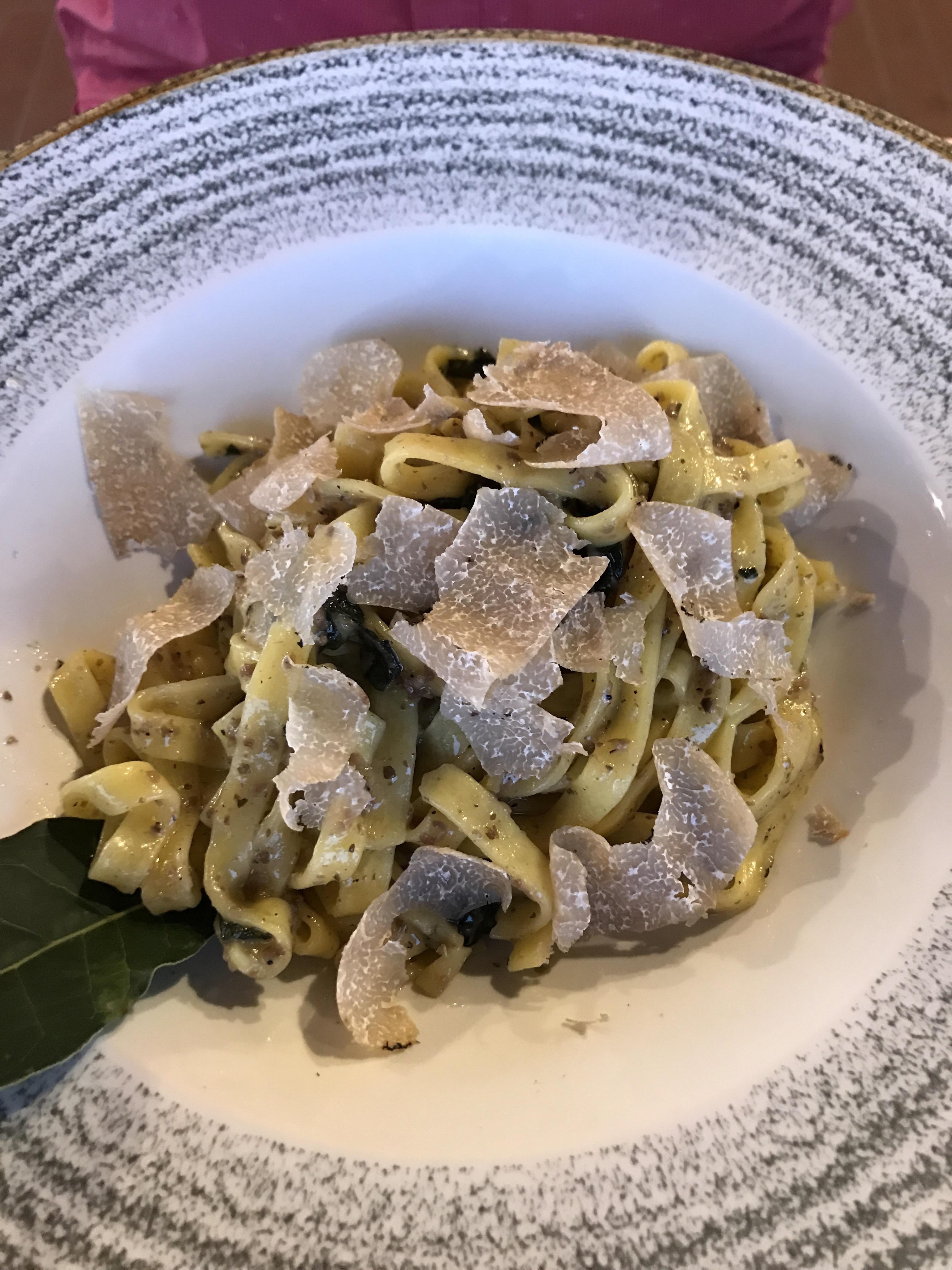 [i ate] tuscan white truffle tagliatelle with a cream and cheese sauce