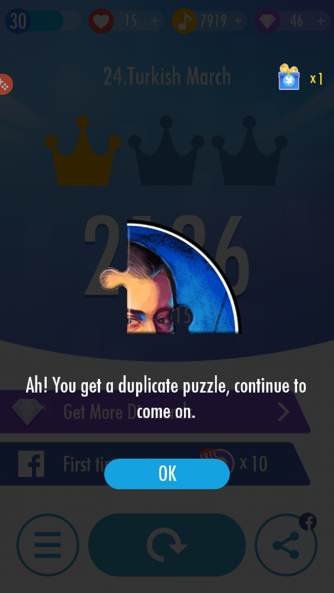 Ah! You get a duplicate puzzle, continue to come on. engrish