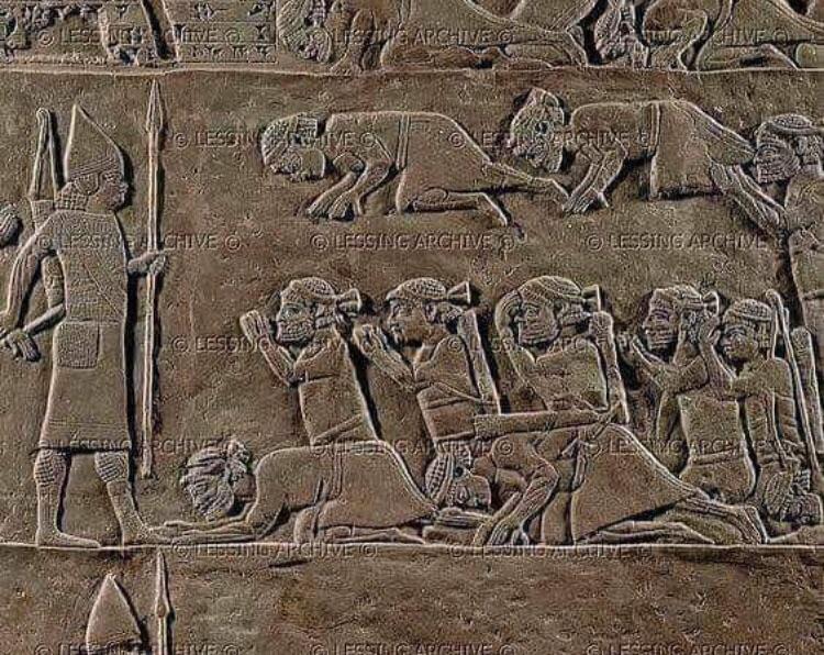 A clay painting of the covenant Assyrian in Assyria five kings defeated