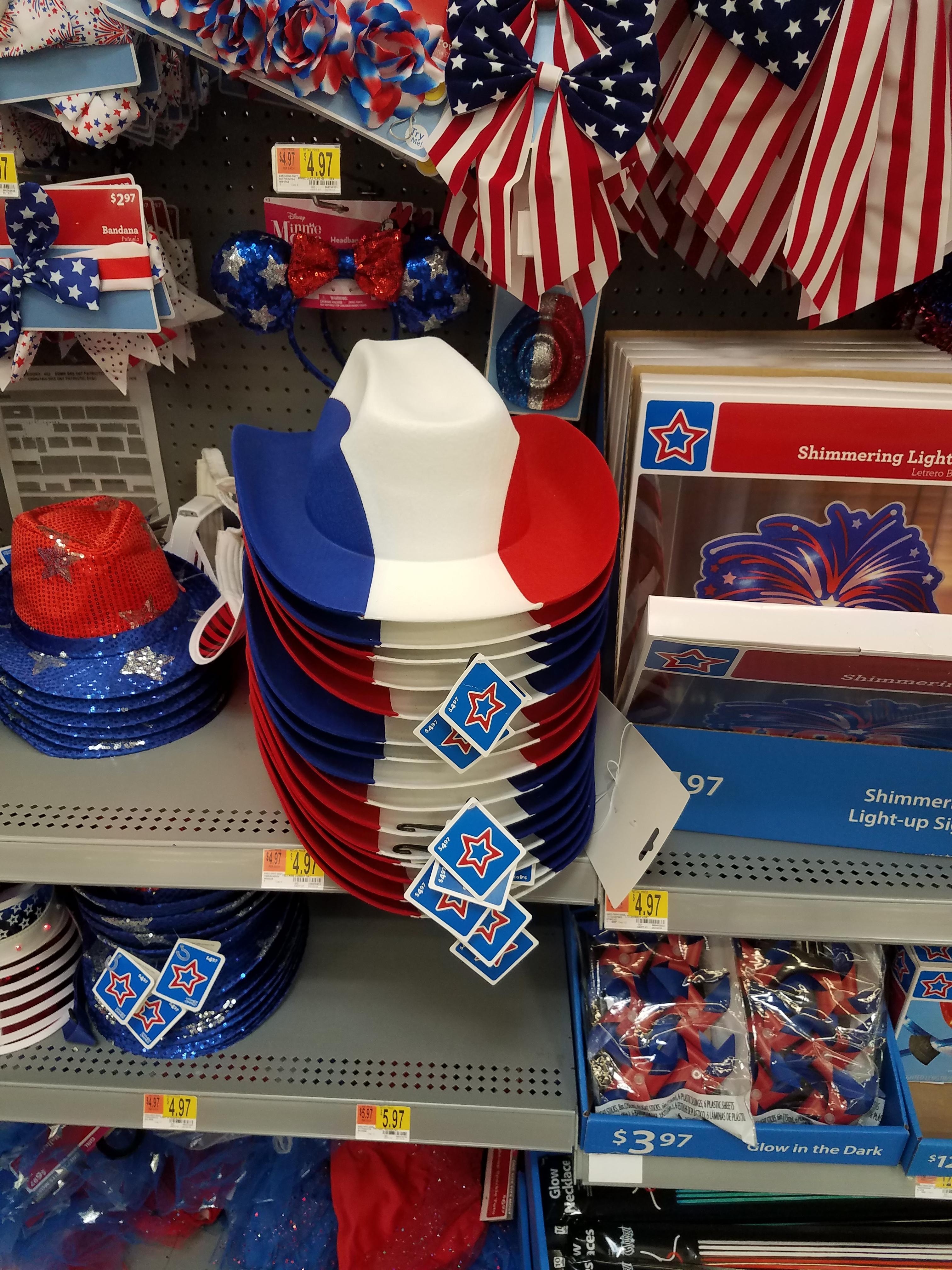 French flag cowboy hat on patriotic seasonal pad. r/walmart