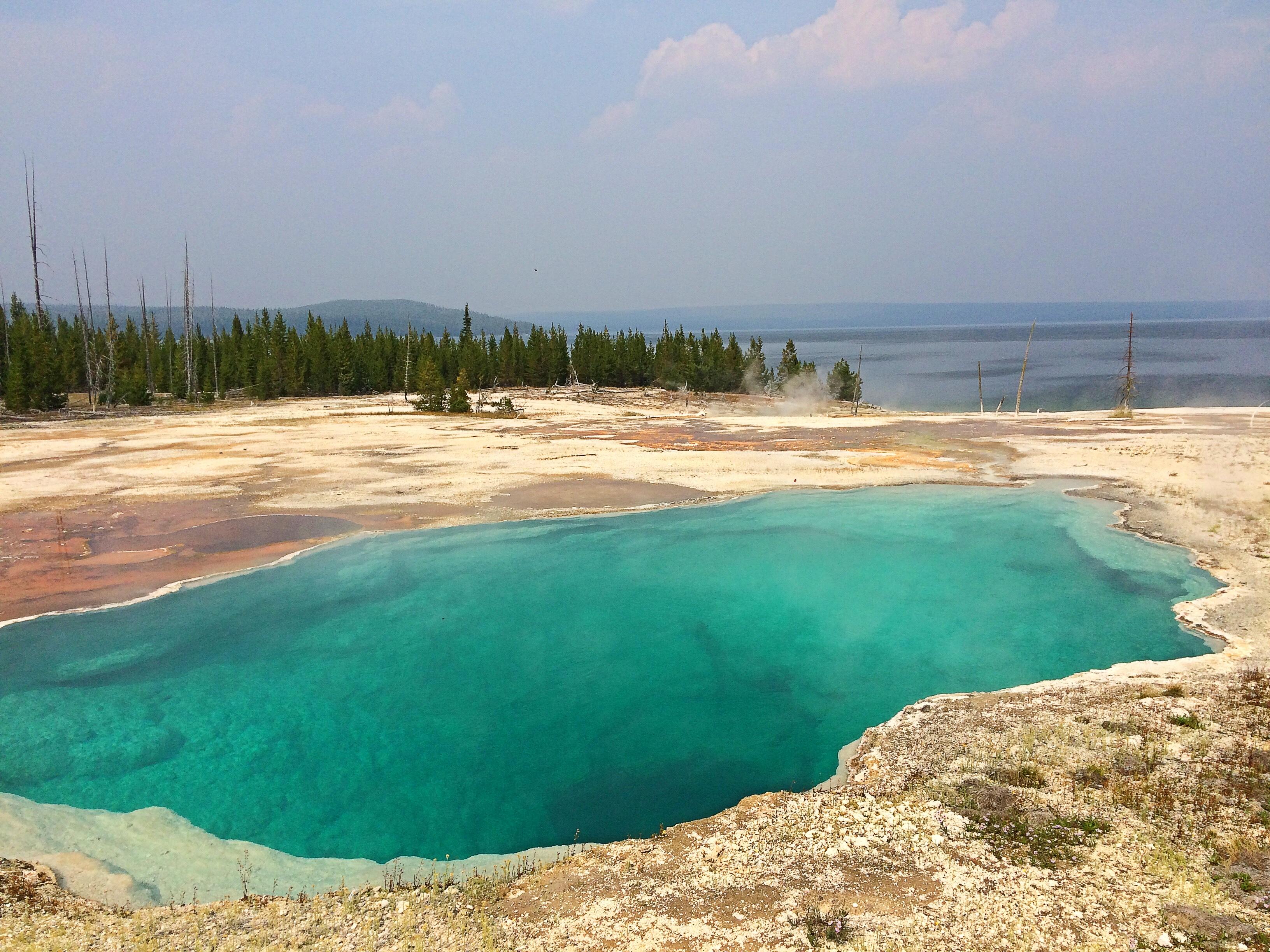 The aptlynamed Abyss Pool, a 172°, 53'deep hot spring in Yellowstone