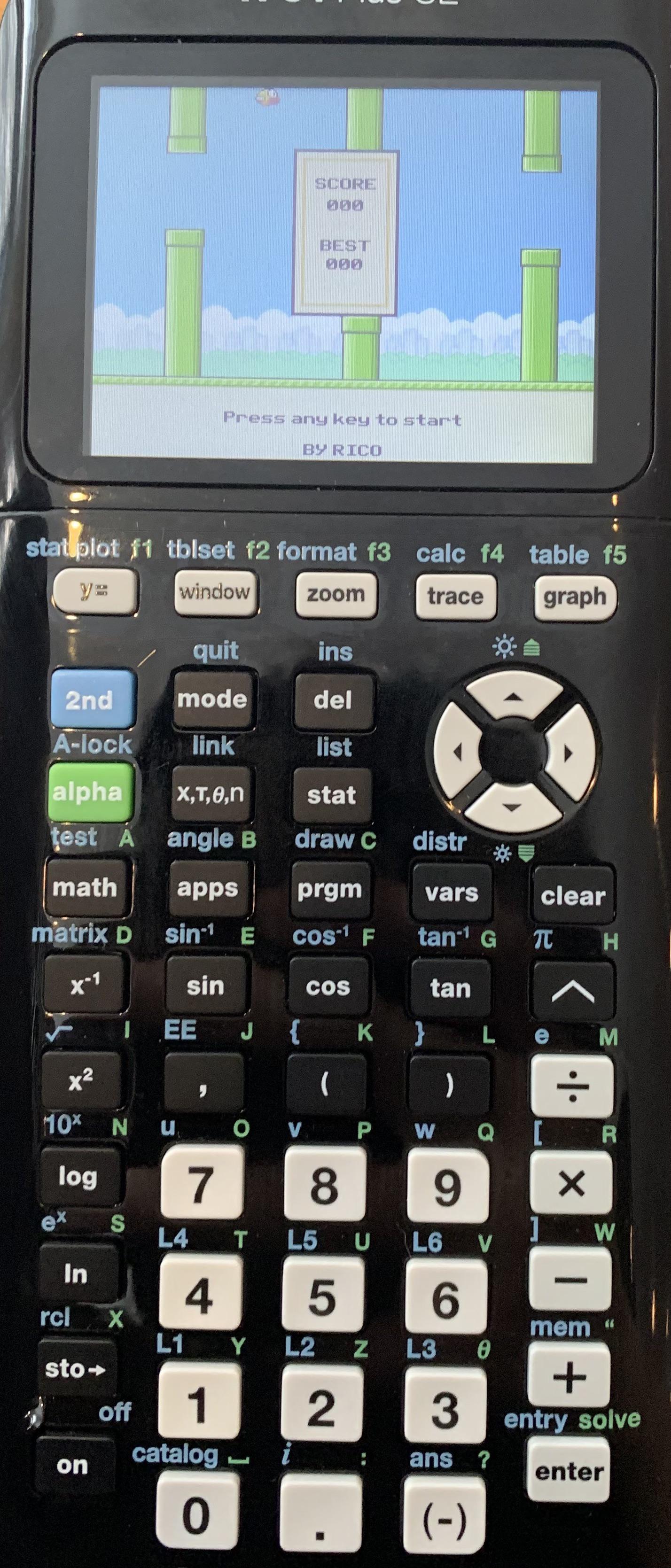 Got Flappy Bird on my calculator! r/hmmmm