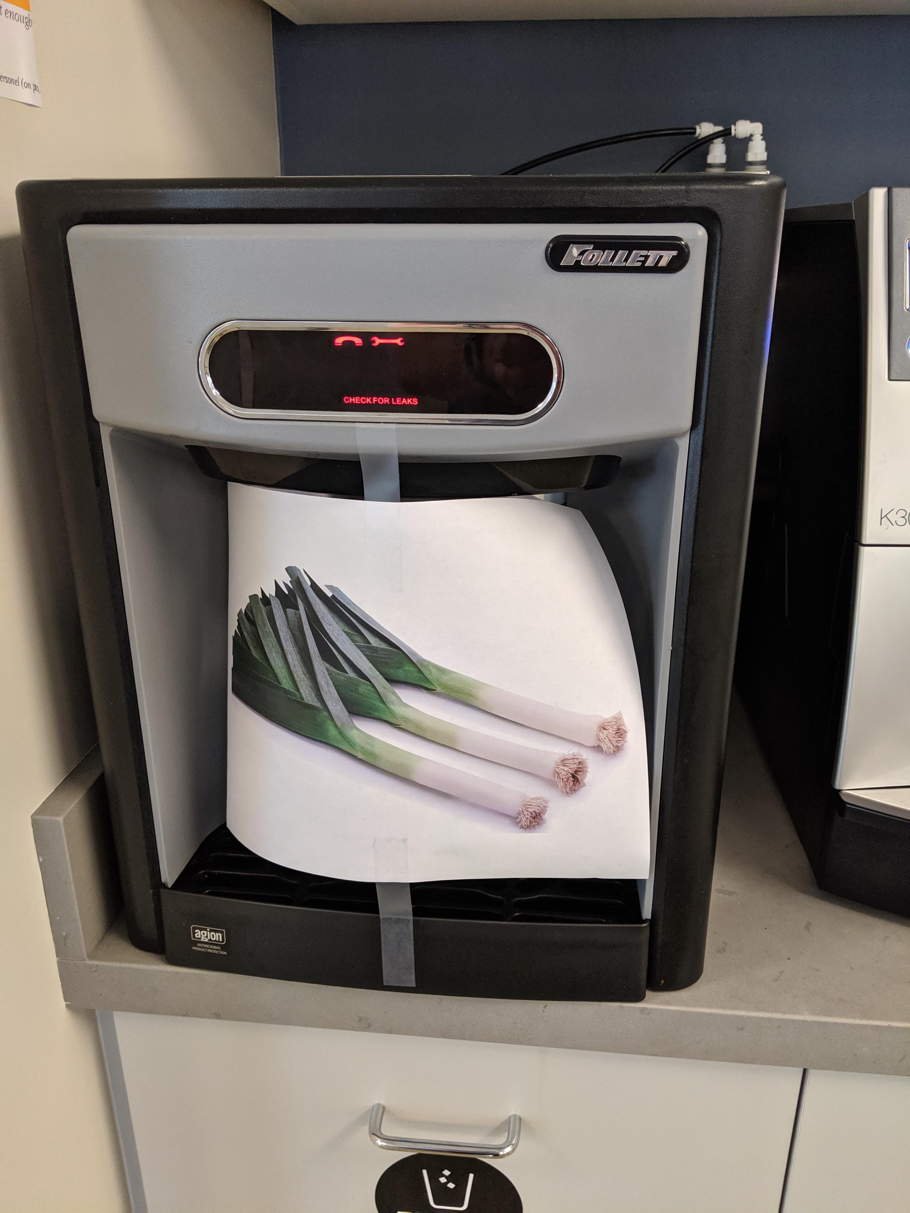 The watercooler is OOO, coworkers pun game is strong. r