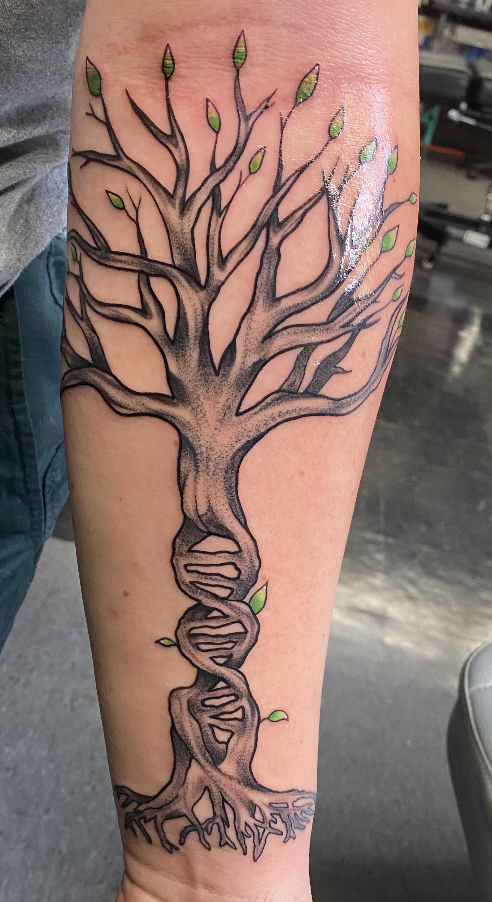 Fresh, DNA Helix Tree, Tyler Gardner Empire Ink/Akron, OH r/tattoos