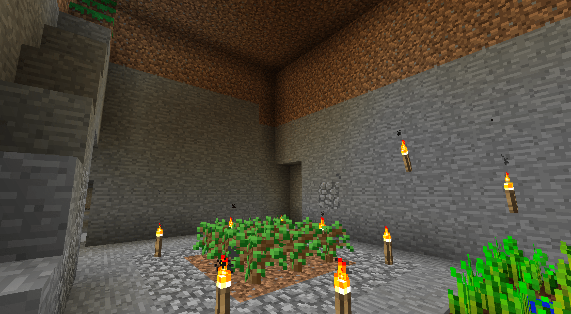 MC Eternal 1.12 underground tree farm with 7 blocks above, 2 on every