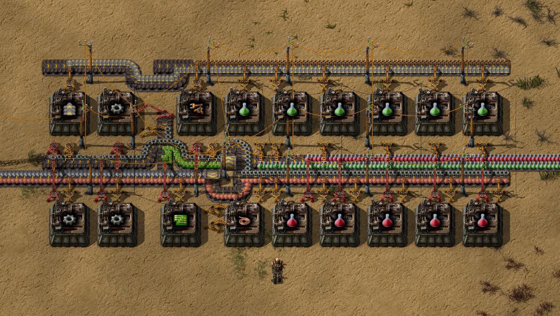 Compact red and green science r/factorio