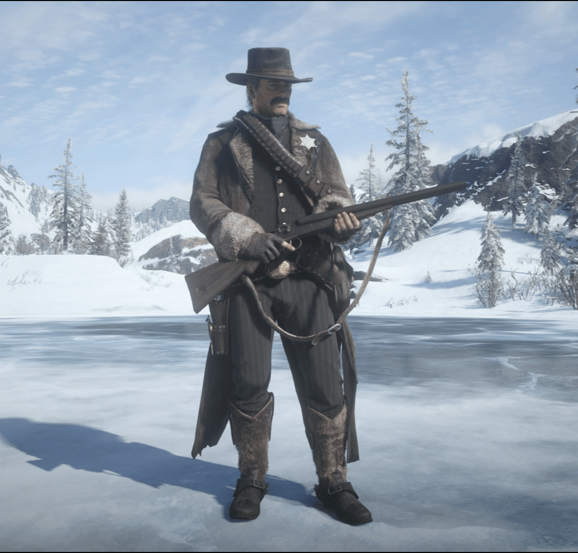 Made a pretty "cool" winter outfit for my Arthur. r/RDR2