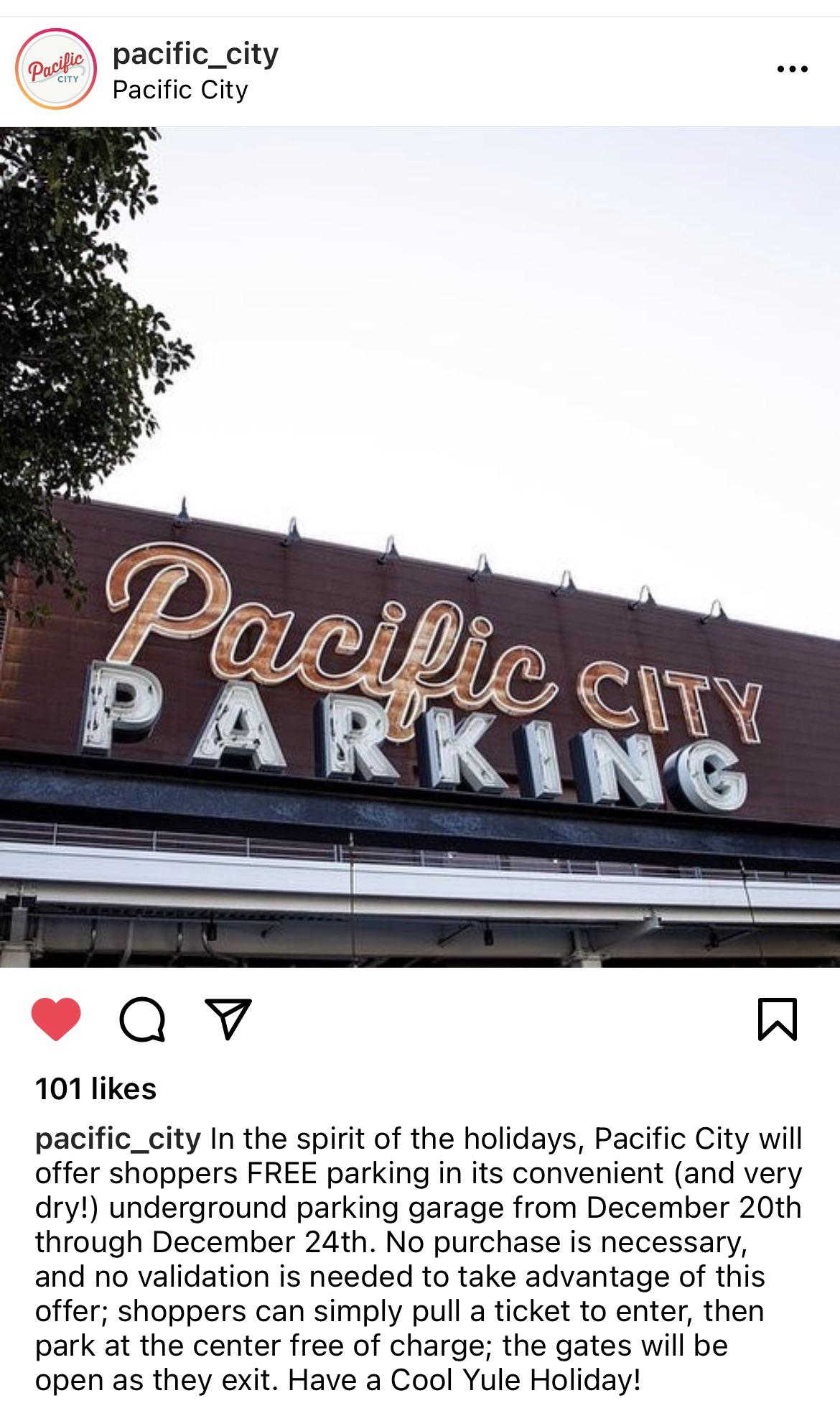 Free parking at Pacific City through 12/24 r/huntingtonbeach