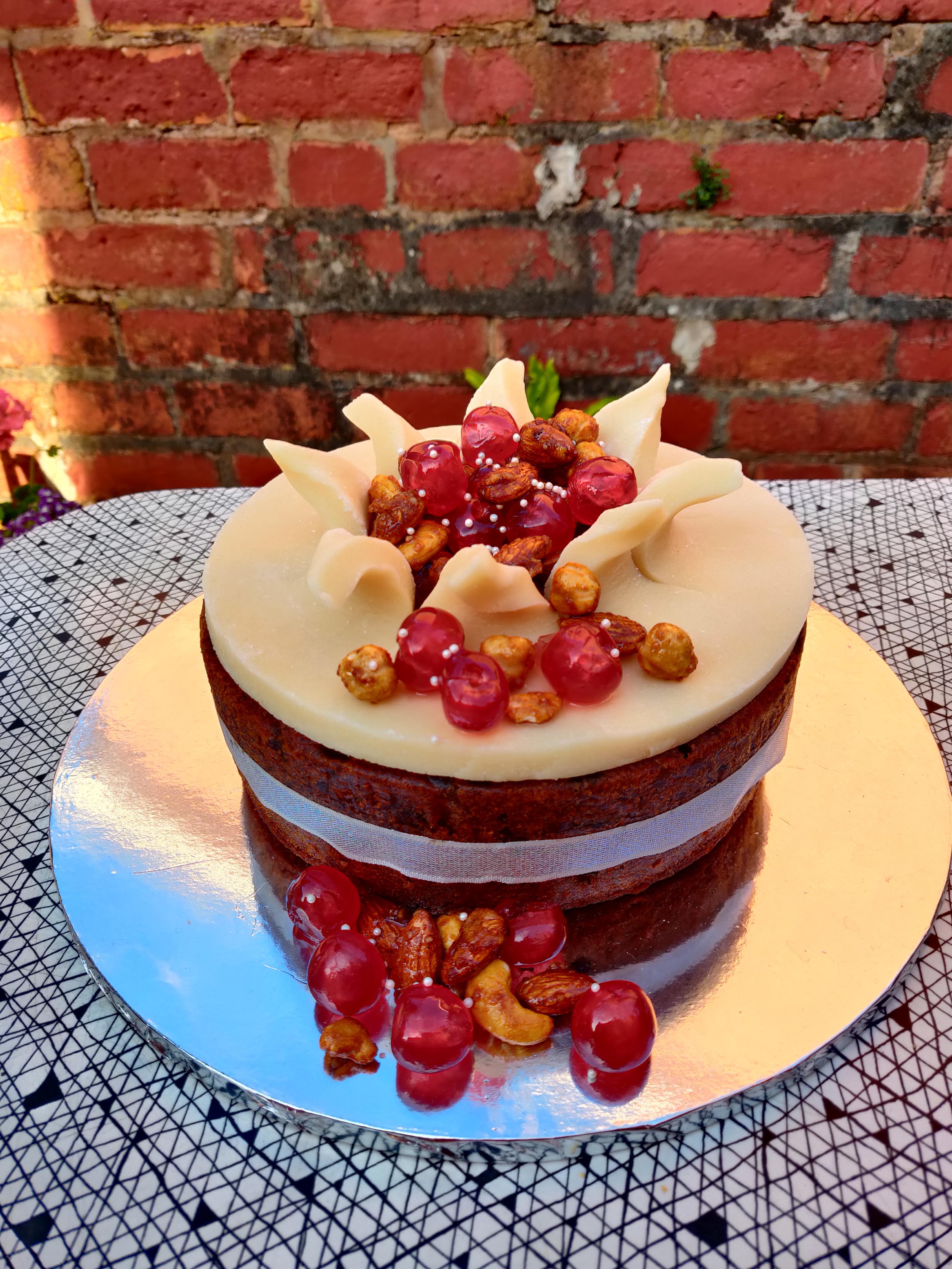 How do you stop the dried fruit from sinking to the bottom of a fruit