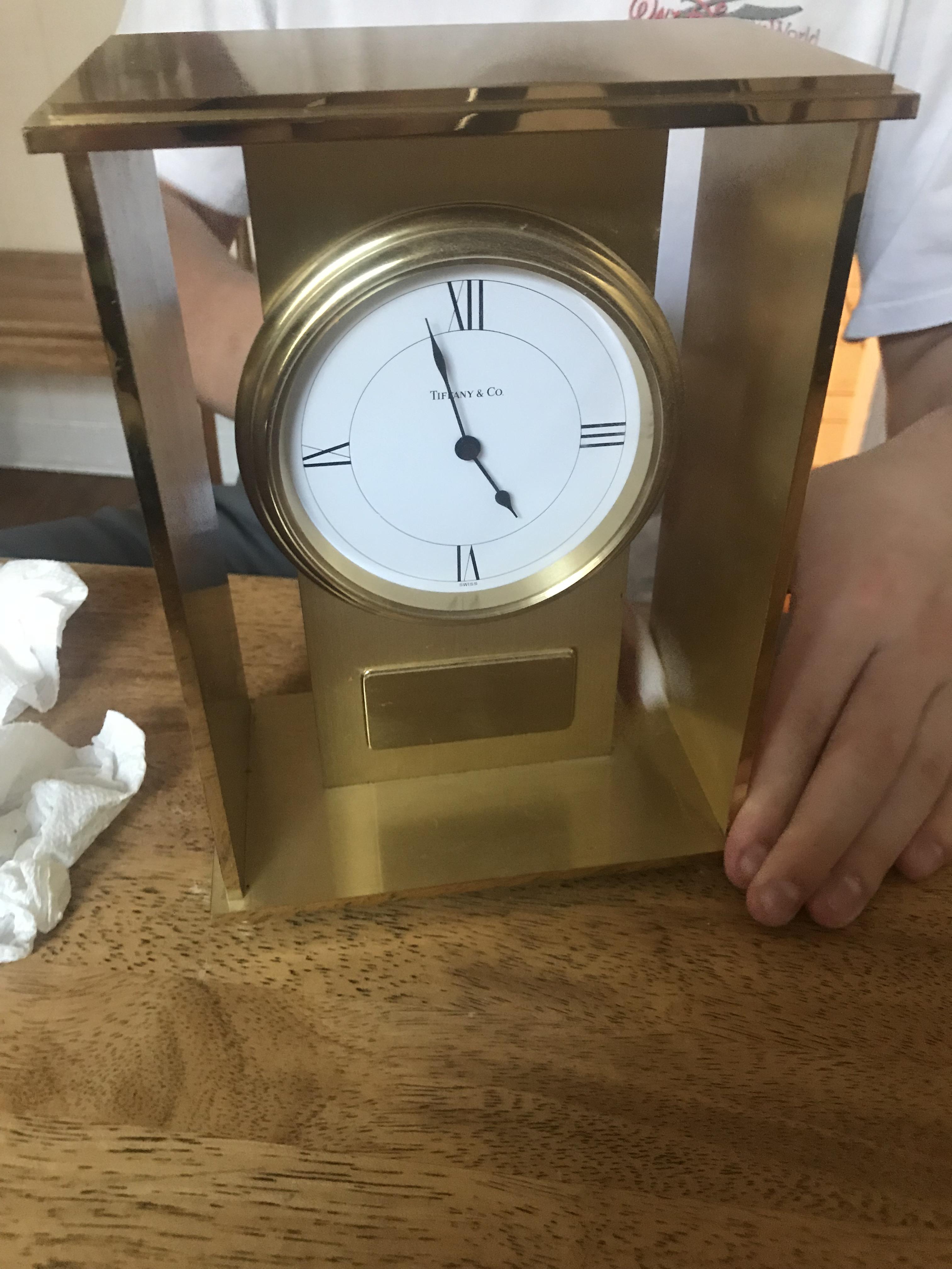 Help determining value of this Tiffany and Co. clock? Not sure what model of clock it is, and it