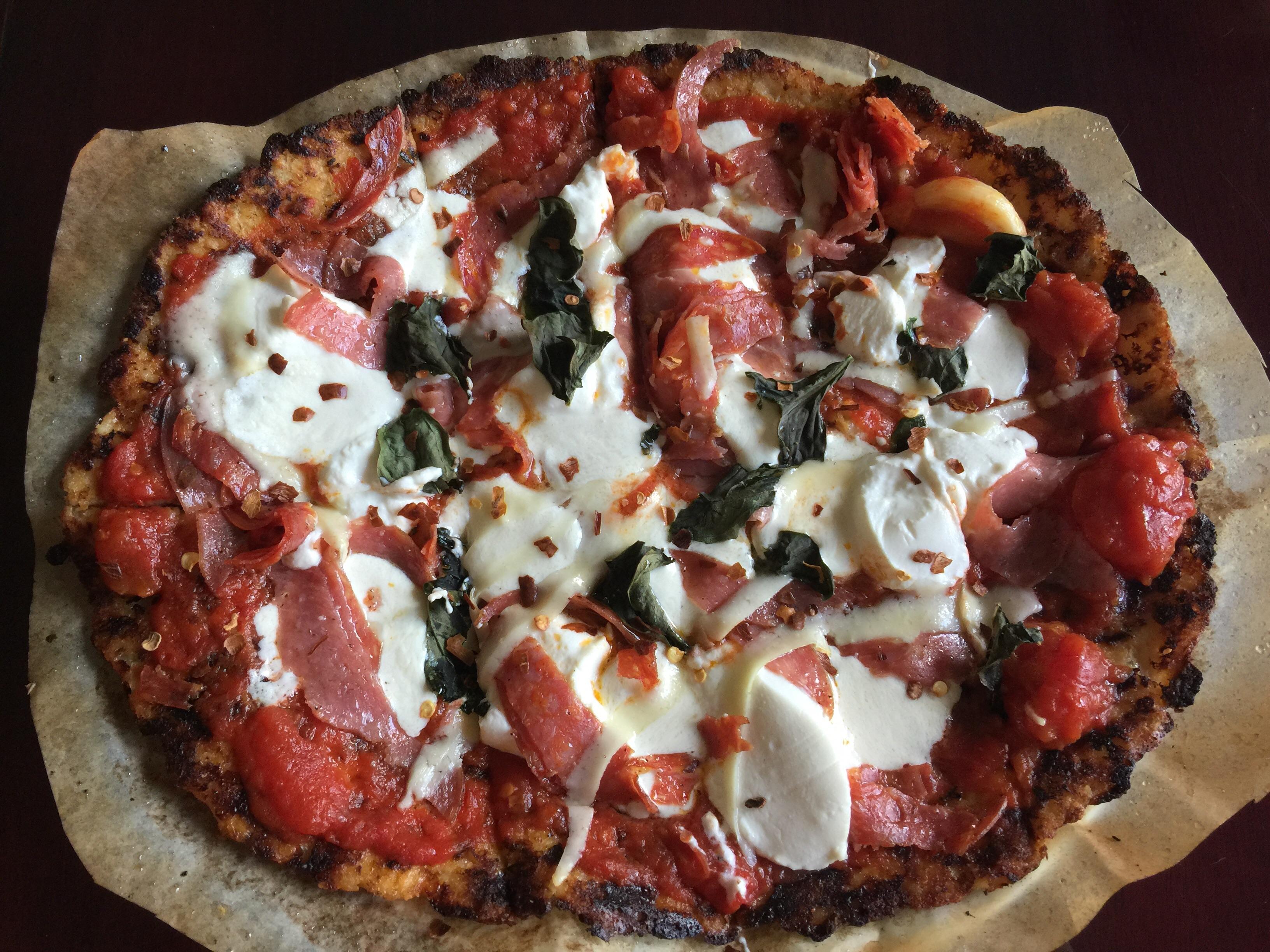 Meat Lovers Cauliflower Pizza r/ketorecipes