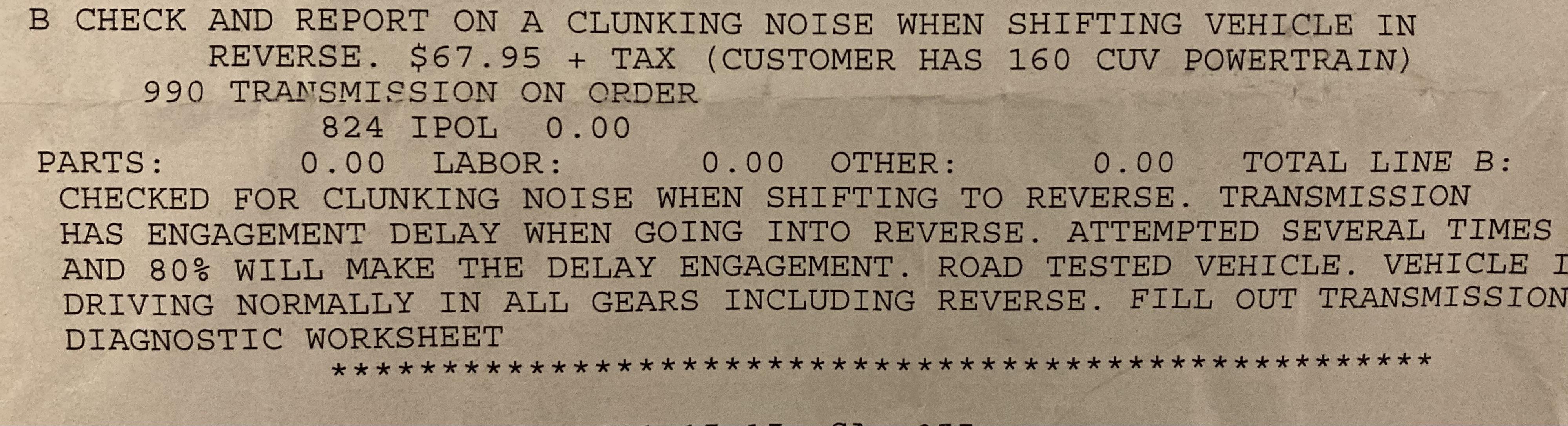 CVT transmission delay warranty claim r/hondafit
