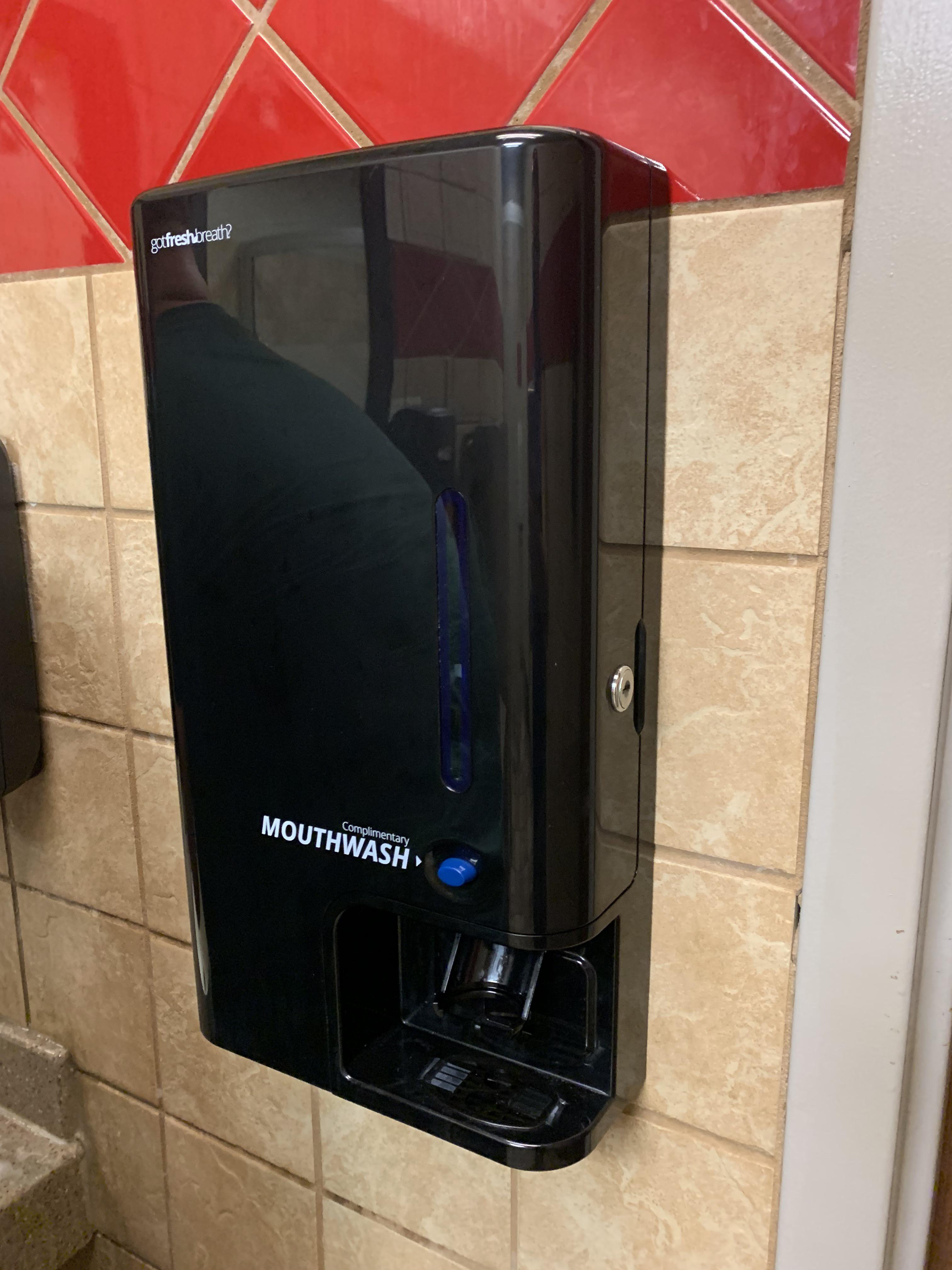 Mouthwash dispenser in a ChickfilA r/mildlyinteresting