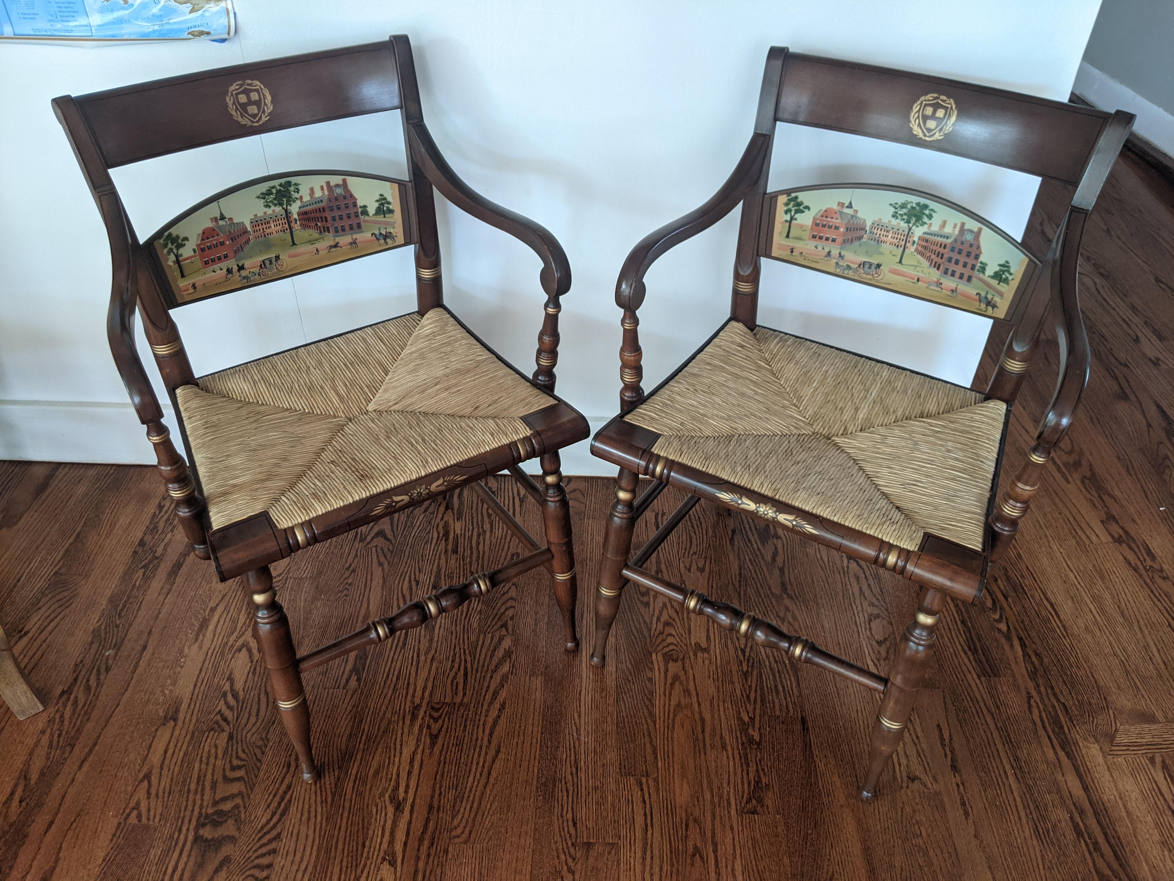 Check out these lovely Harvard hand painted Hancock chairs I came