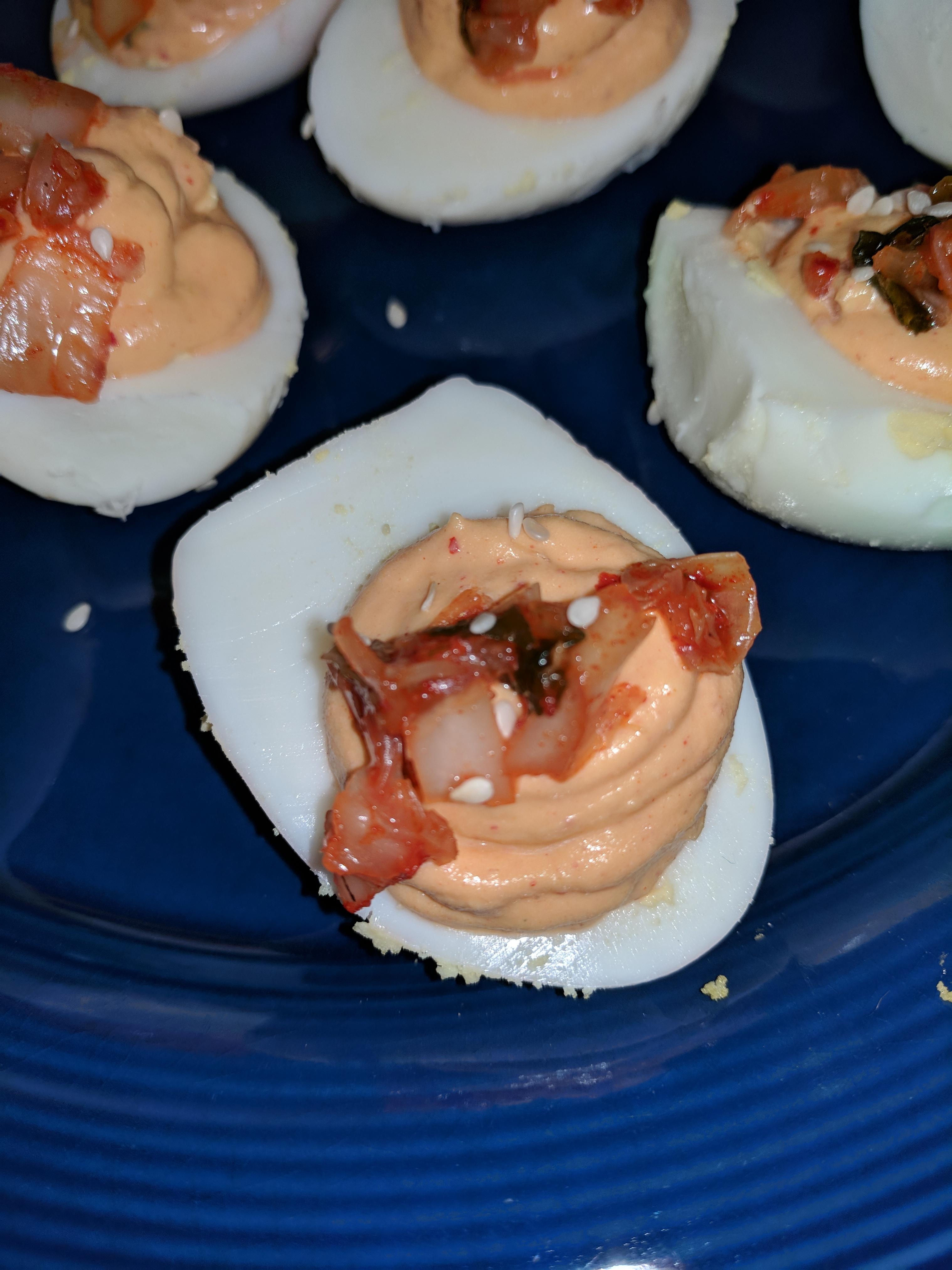 Kimchi Deviled Eggs [Homemade] r/food
