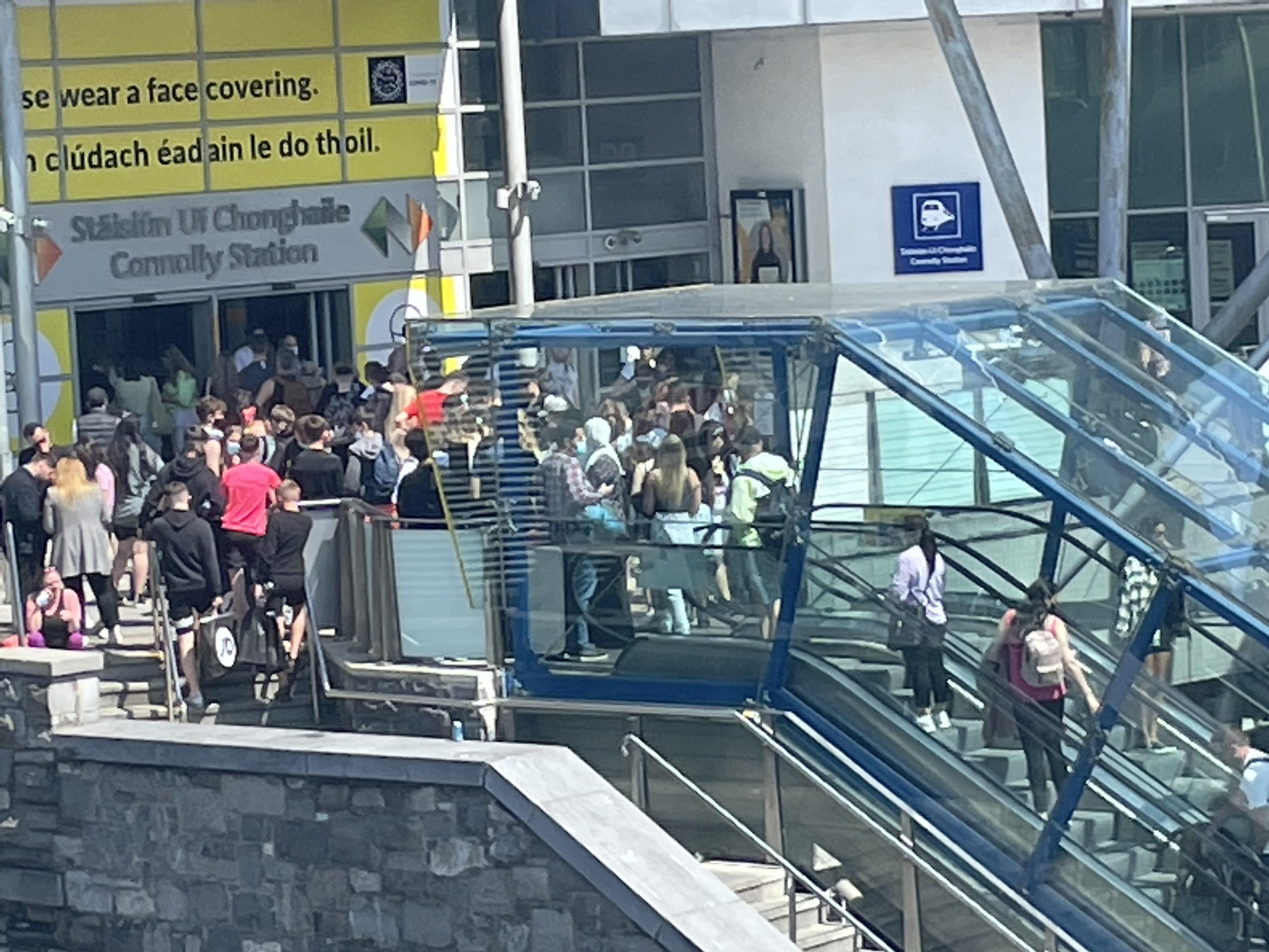 Connolly station entrance at 1 today r/ireland