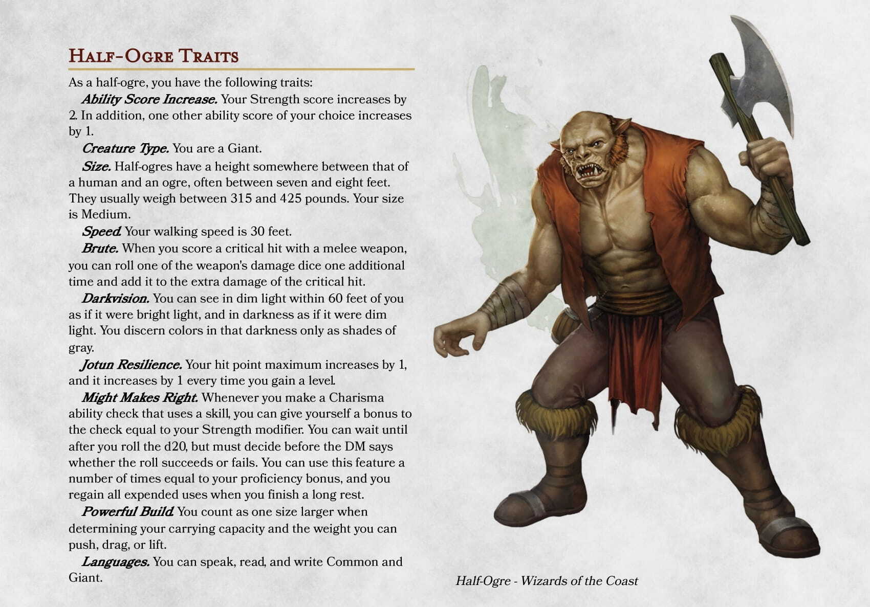 Half Ogre Dnd