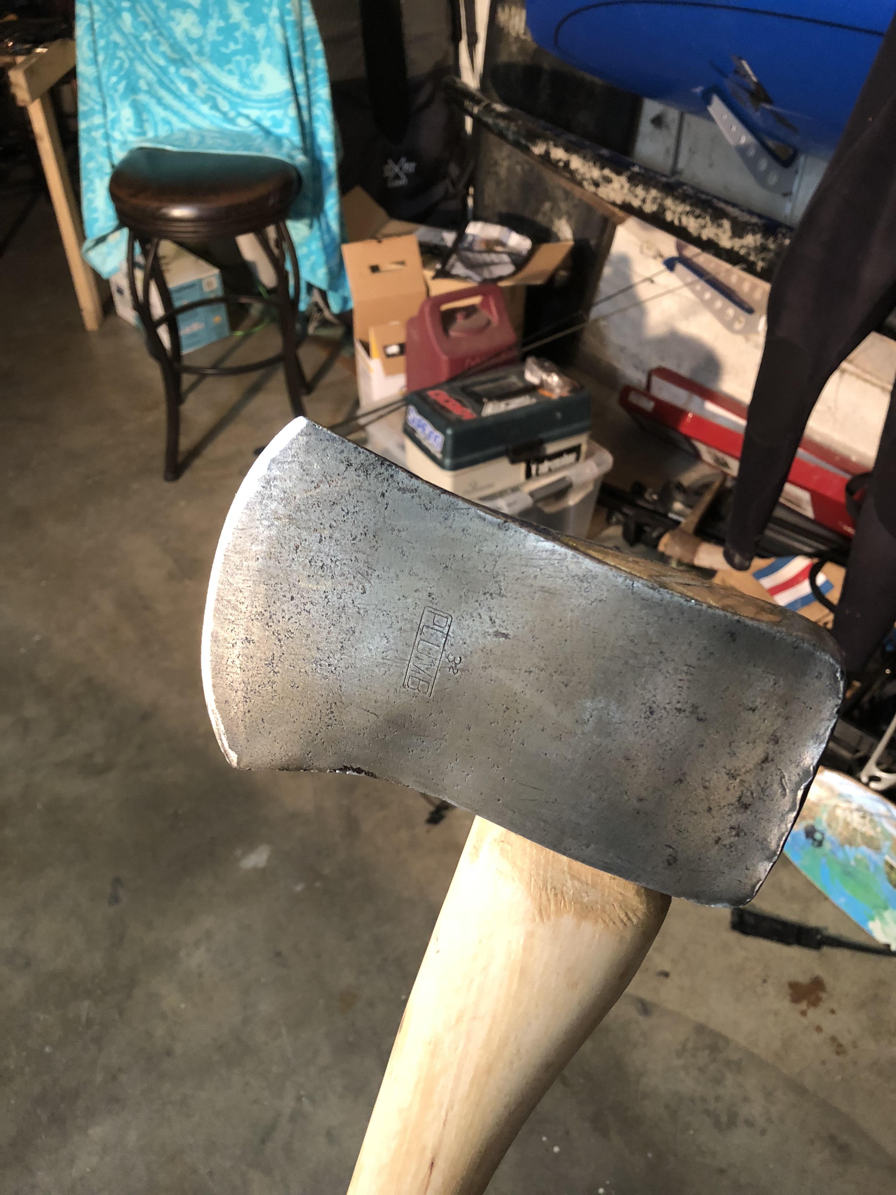First axe restoration, Plumb axe head found at the Rose Bowl flea