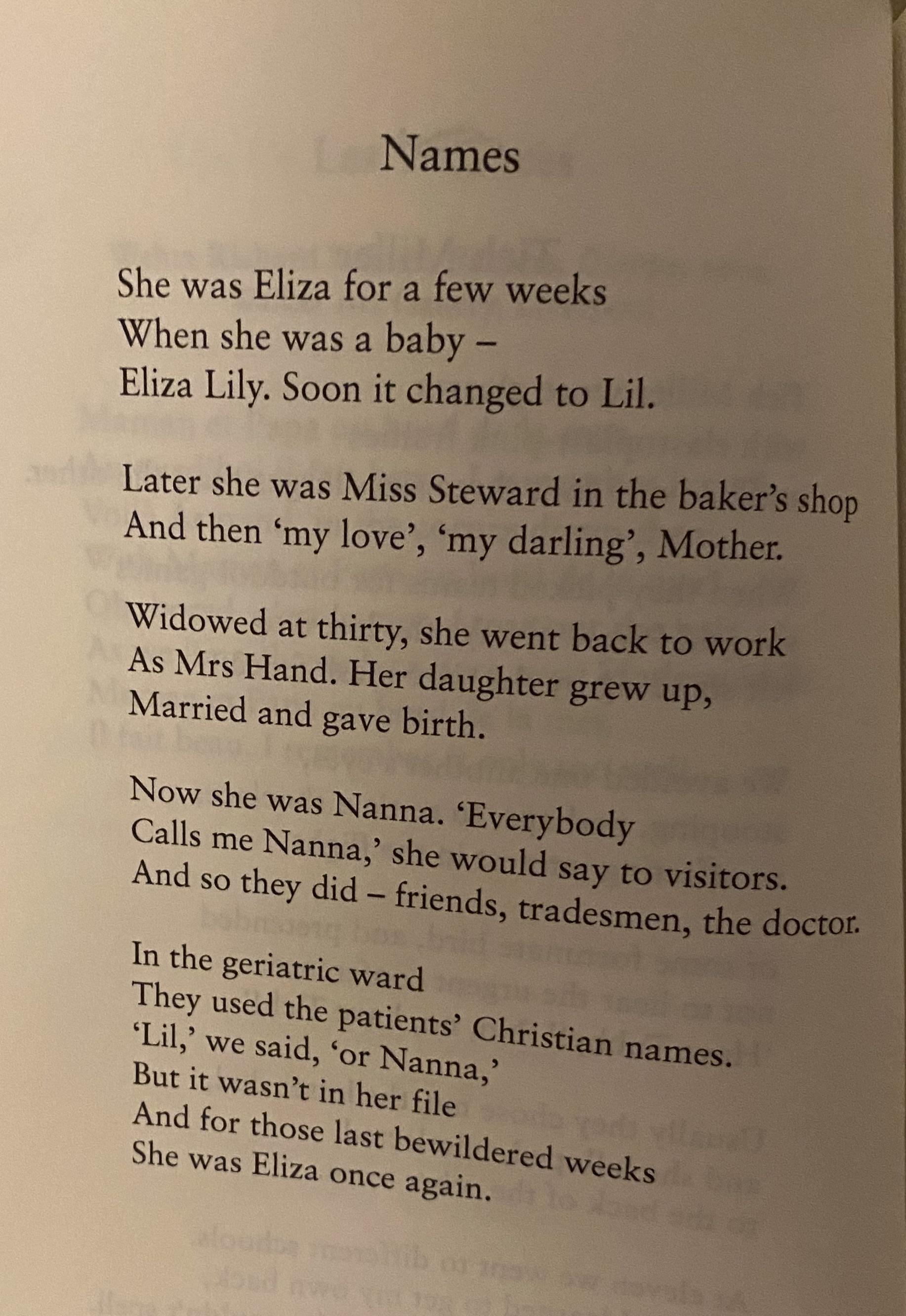 Names [poem] by Wendy Cope r/Poetry
