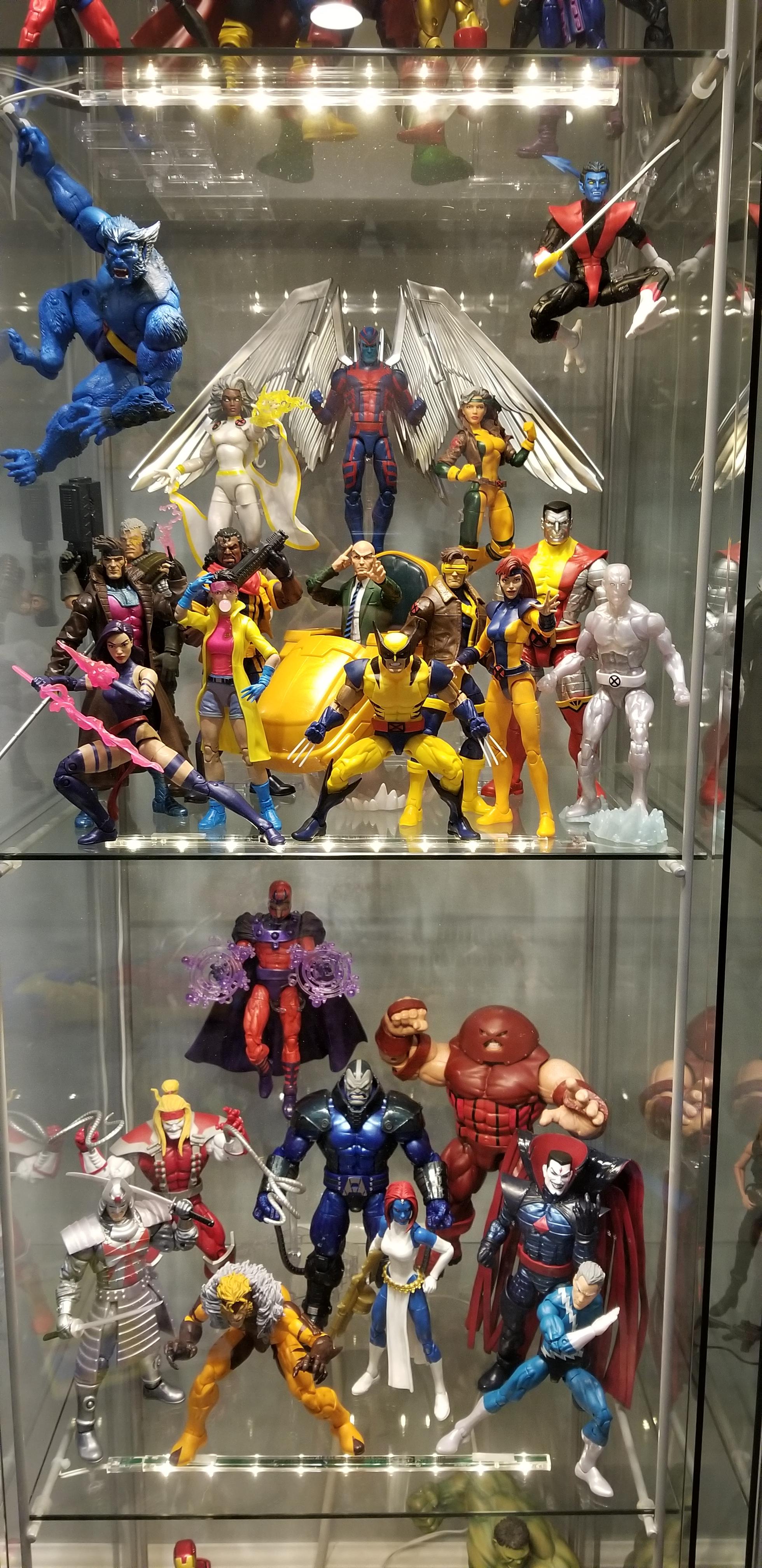 Finally finished my 90's Xmen and Villians shelves. Really proud of my poses and placement so I