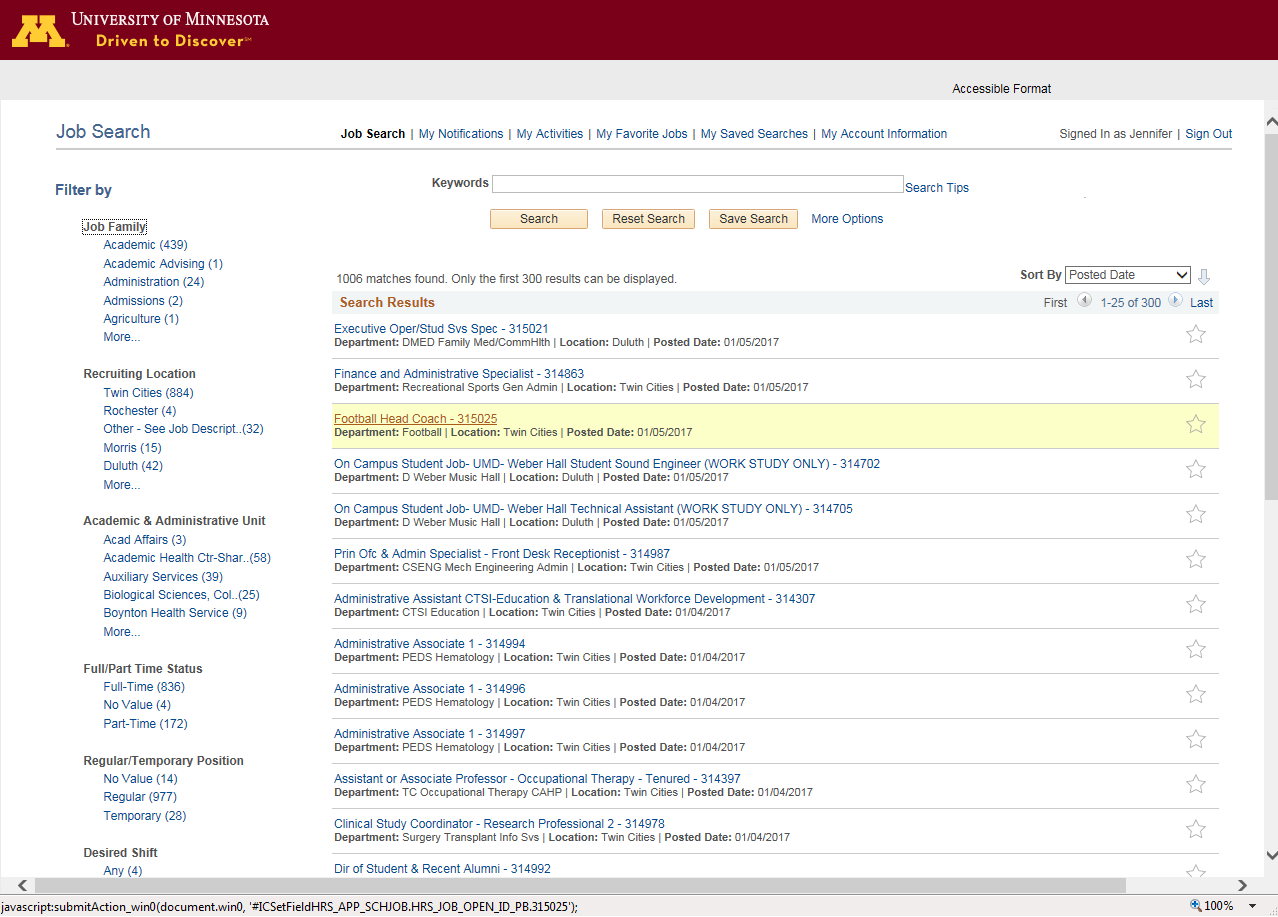 Just perusing the UMN employment page when suddenly... uofmn