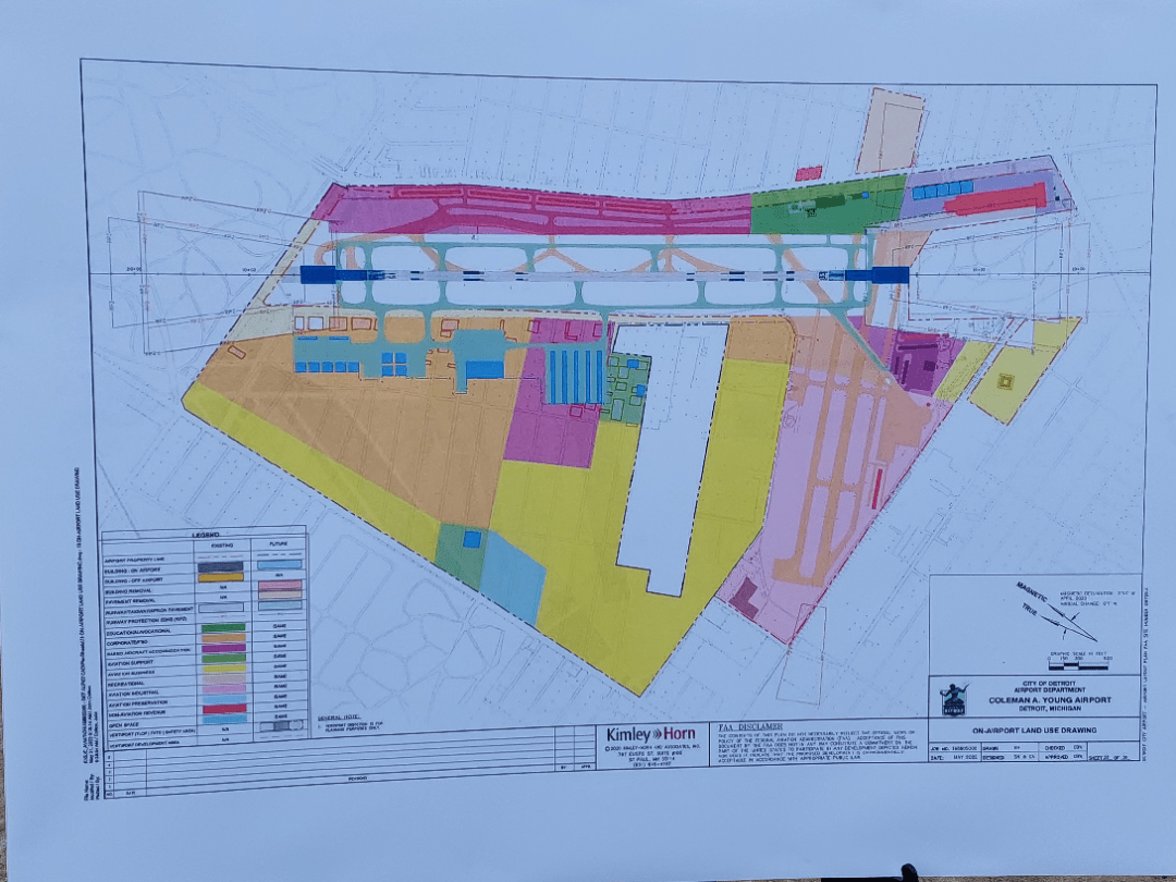Official FAA approved layout plans for Detroit City Airport in the