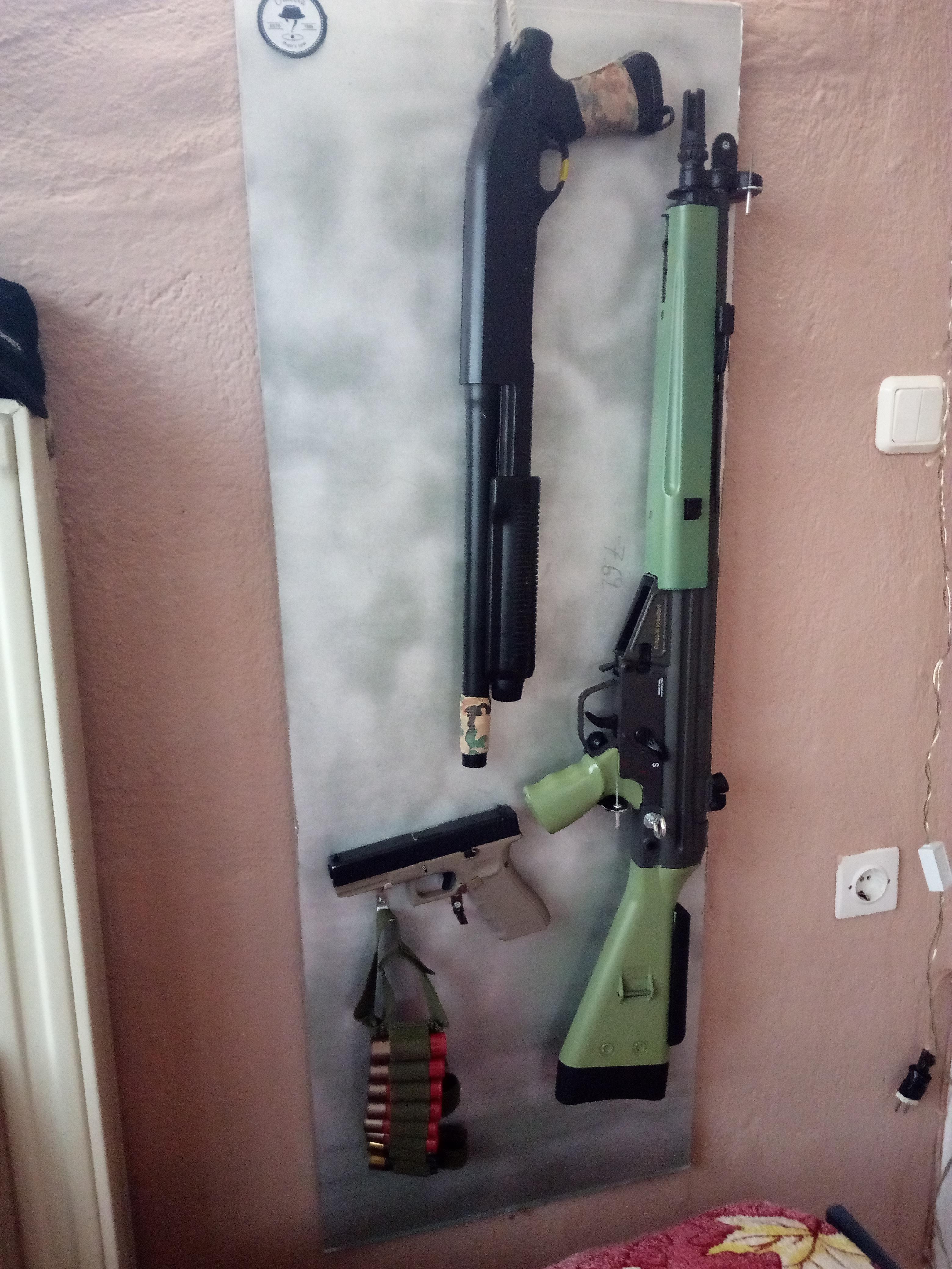 DIY airsoft gun rack i made today r/airsoft