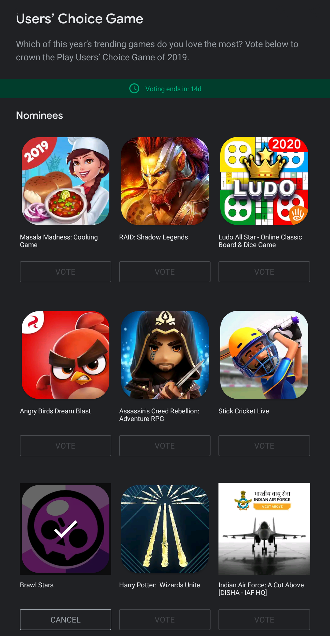Hey everyone go vote for brawl stars! Upvote so everyone