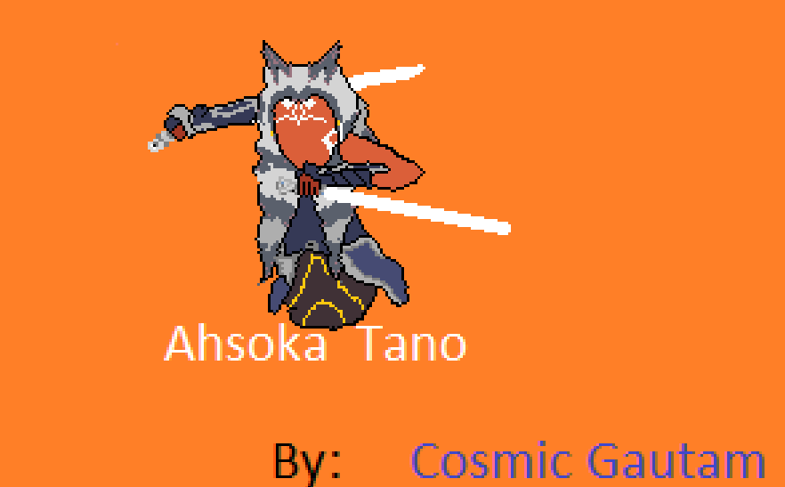 I tried Ahsoka pixel art in MS Paint r/StarWars