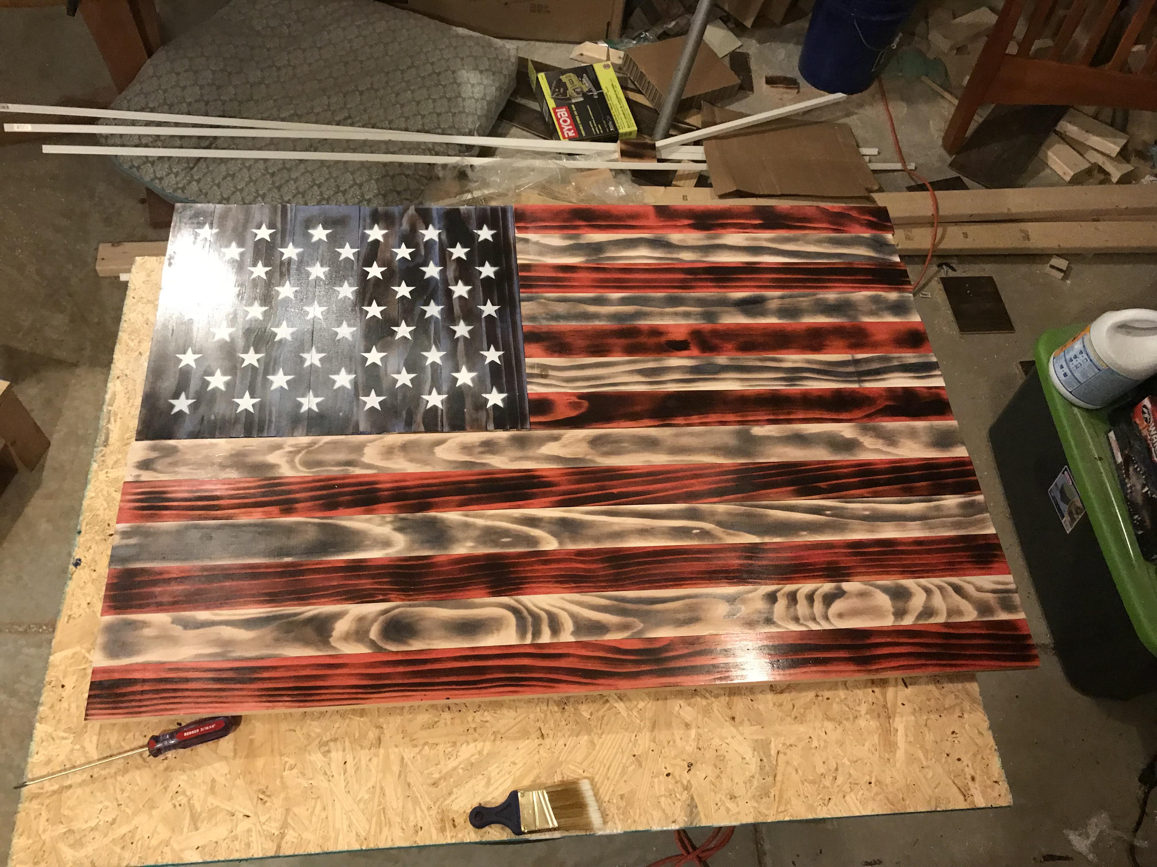 Diy Wood Burned American Flag Mini American Flag Gun Concealment Case