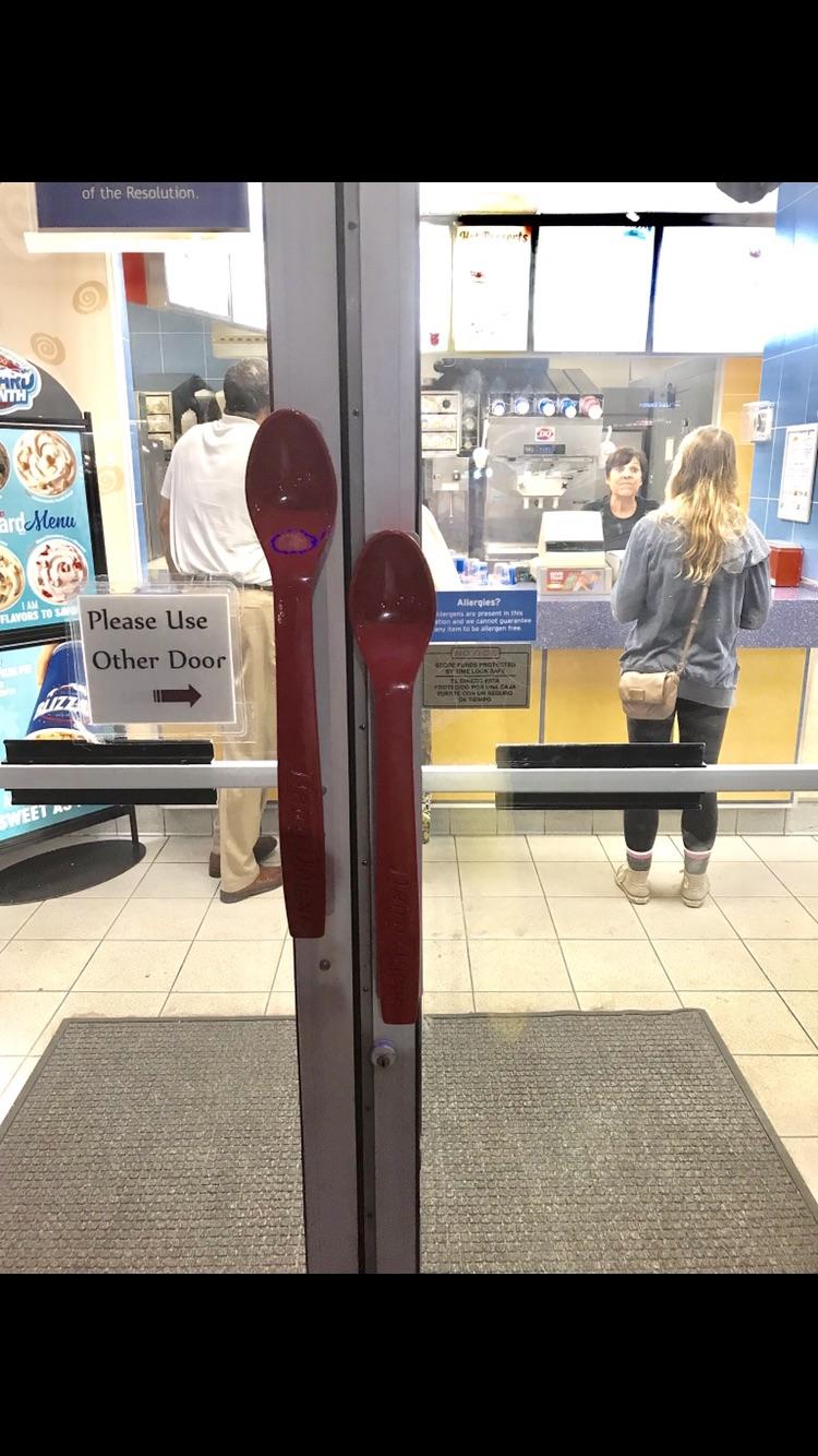 The doors to this Dairy Queen are Dairy Queen spoons r/mildlyinteresting