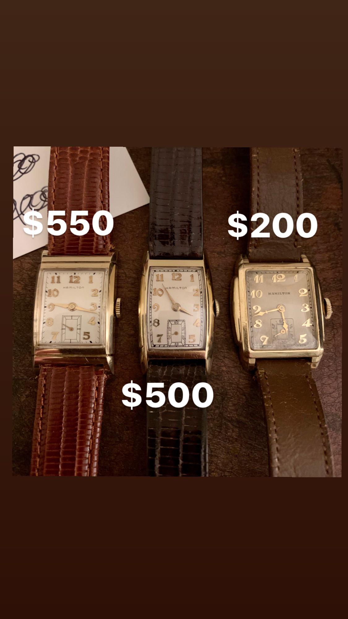 [WTS] Vintage Hamilton Men’s Tank Watch Collection for Sale or Trade
