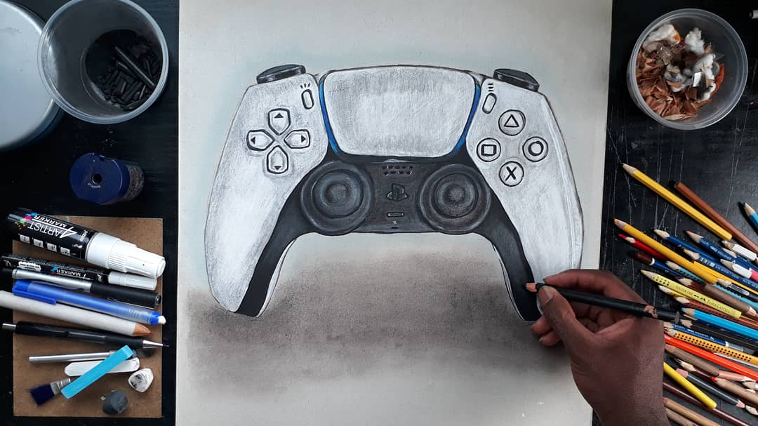 Drawing The PS5 Dualsense Controller by Peekay Art r/fanart