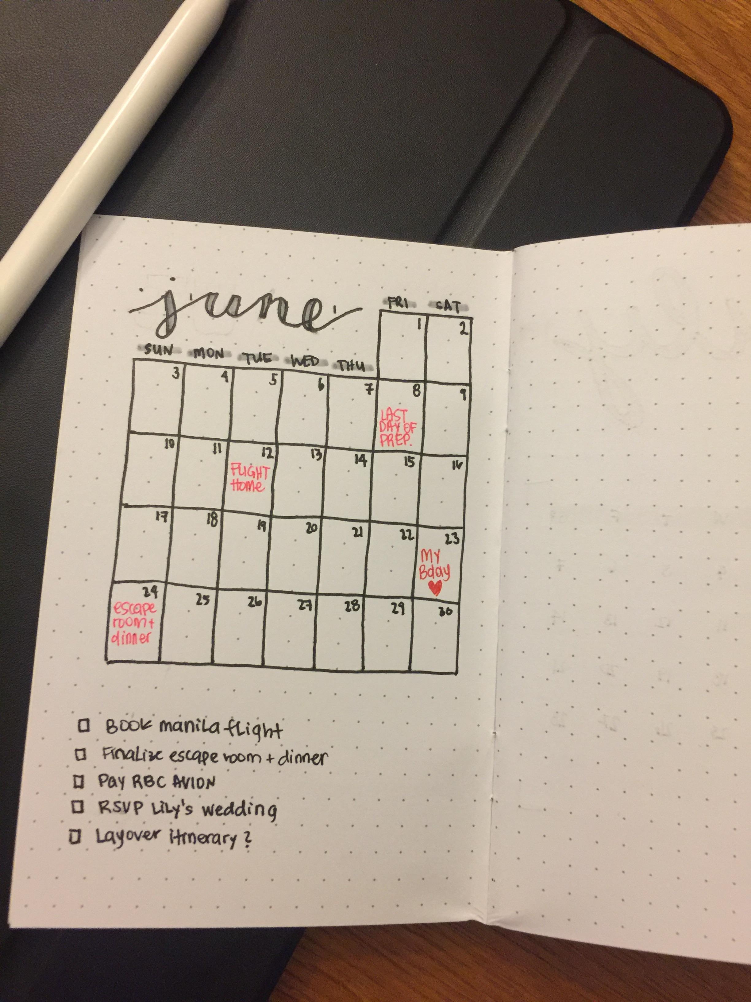 My mini bullet journal June monthly! (New to bujo) r/bulletjournal