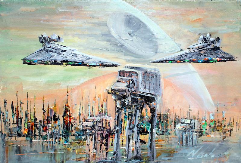 Star Wars themed oil painting by me r/pics