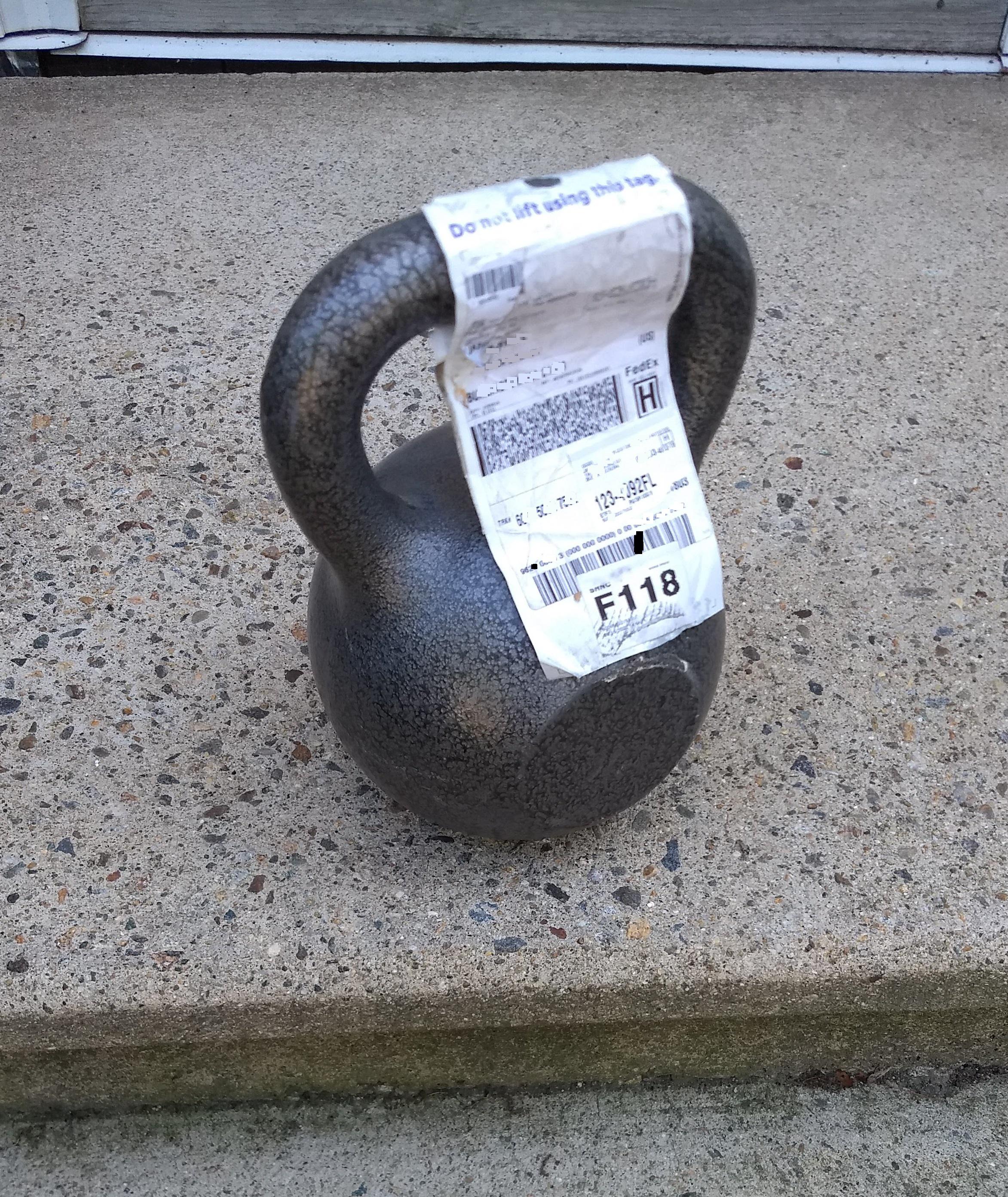 Walmart shipped a 90lb kettlebell with no packaging at all to my home