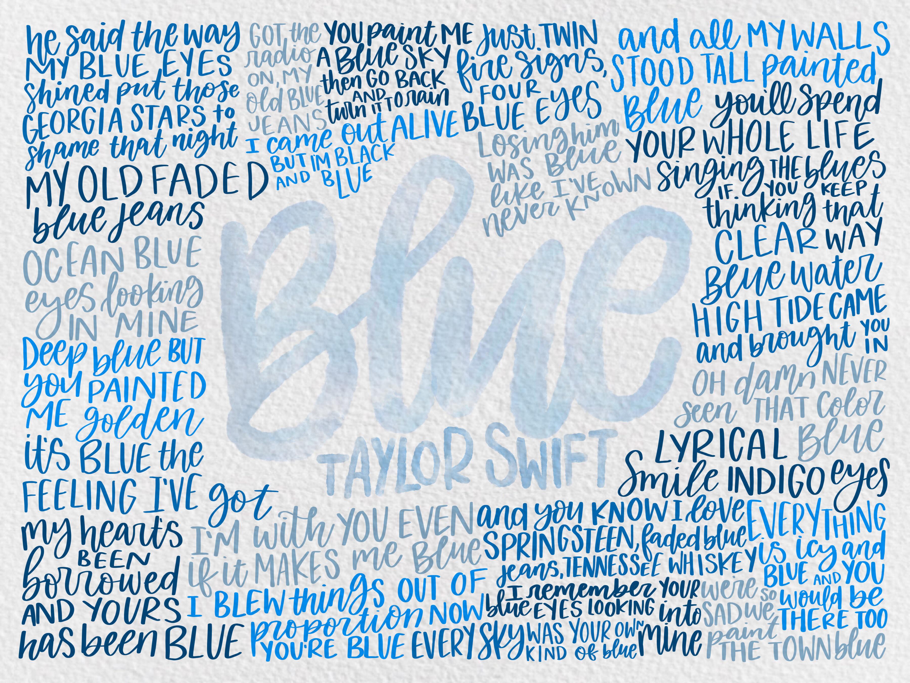 We Paint the Town Blue artwork featuring every time Taylor mentions