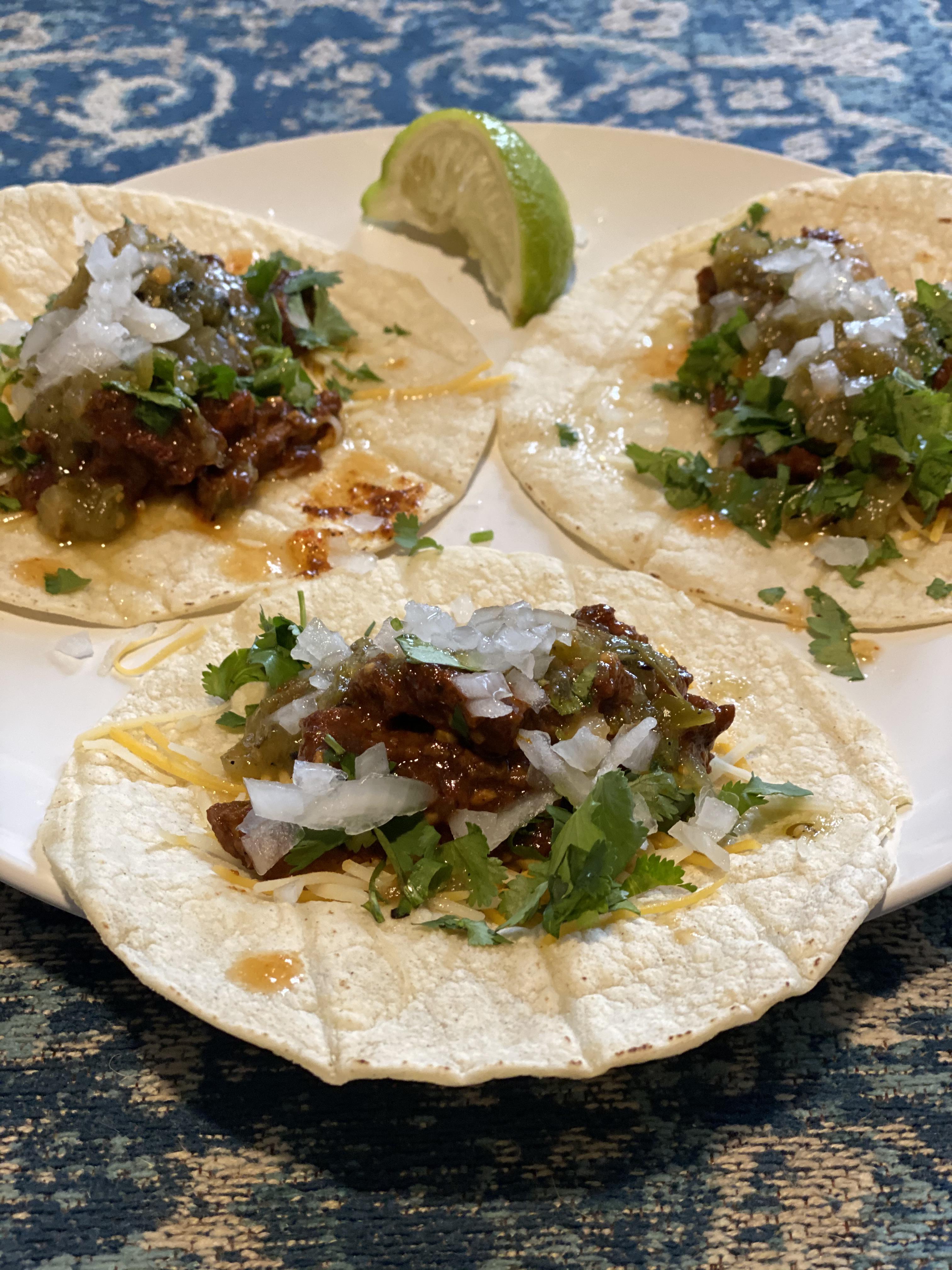 ChipotleAdobo Brisket Tacos al la Quarantine r/tacos