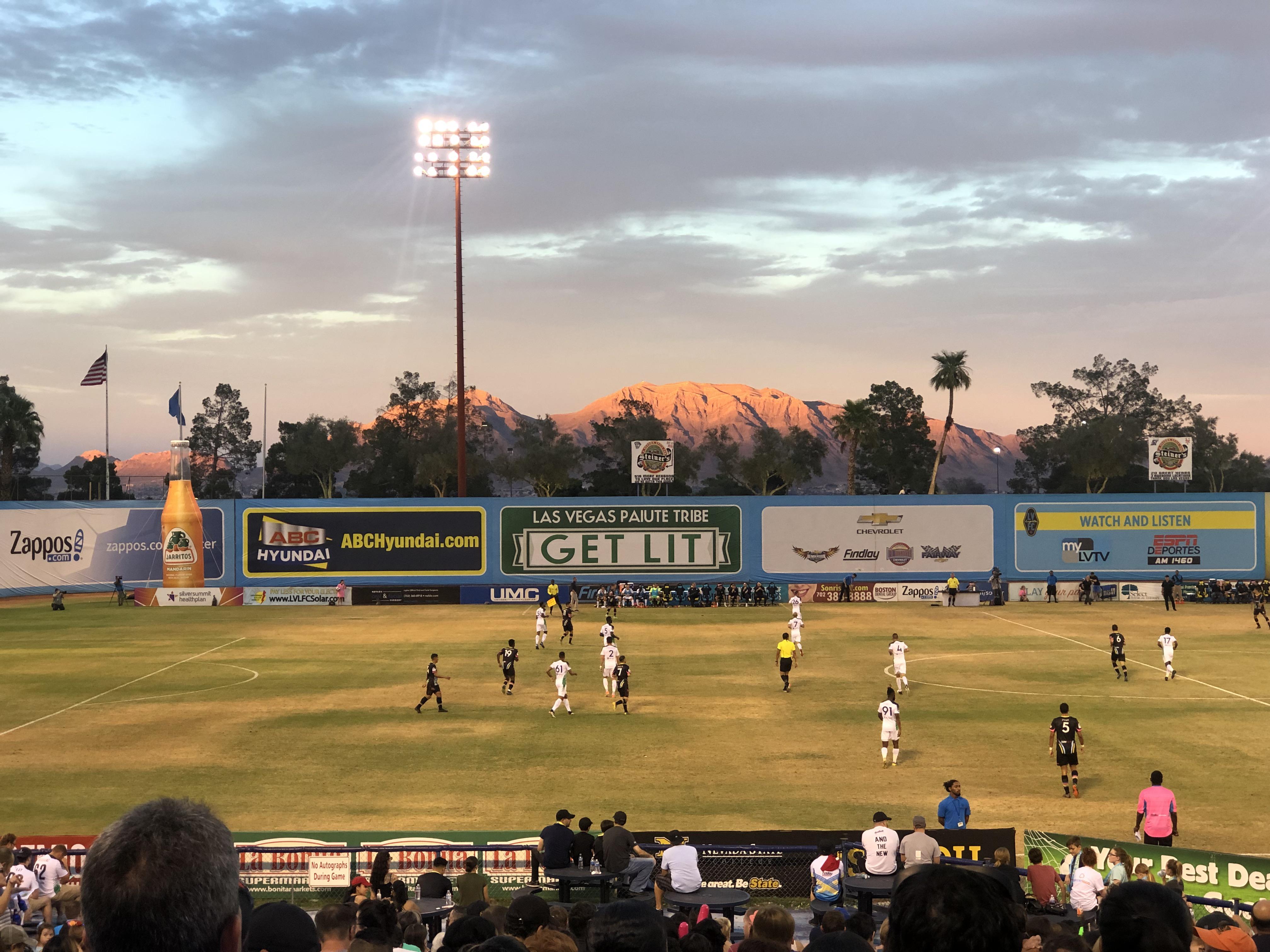 First Vegas Lights game I’ve been to and got to take this nice photo as well. r/LasVegas