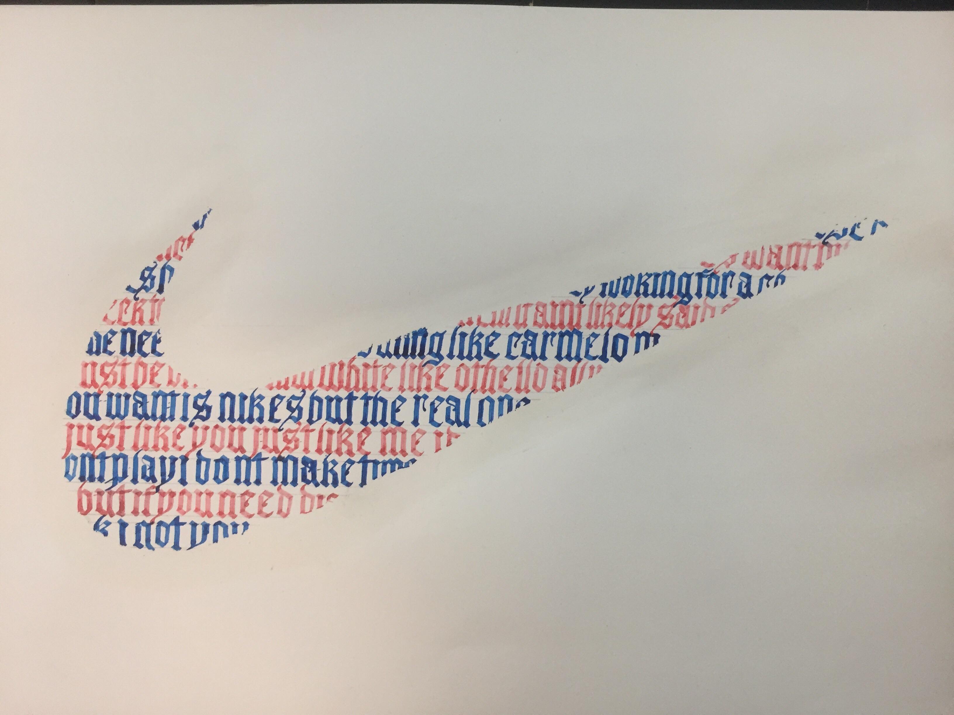 Lyrics from nikes in nikes logo for my art school project r/FrankOcean