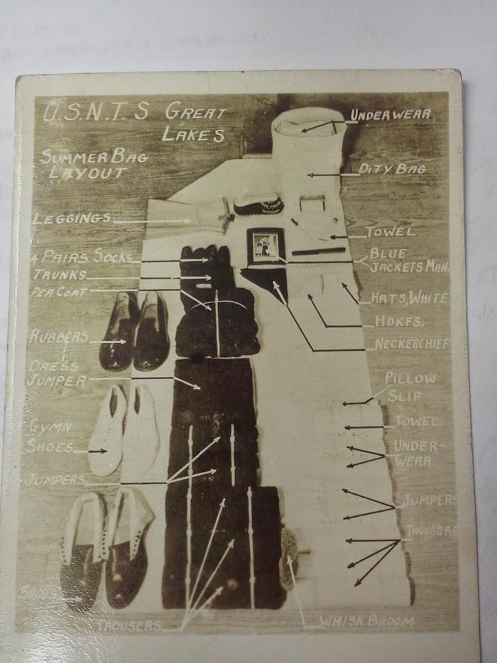 How to pack your sea bag. US Navy Training Station Great Lakes, circa
