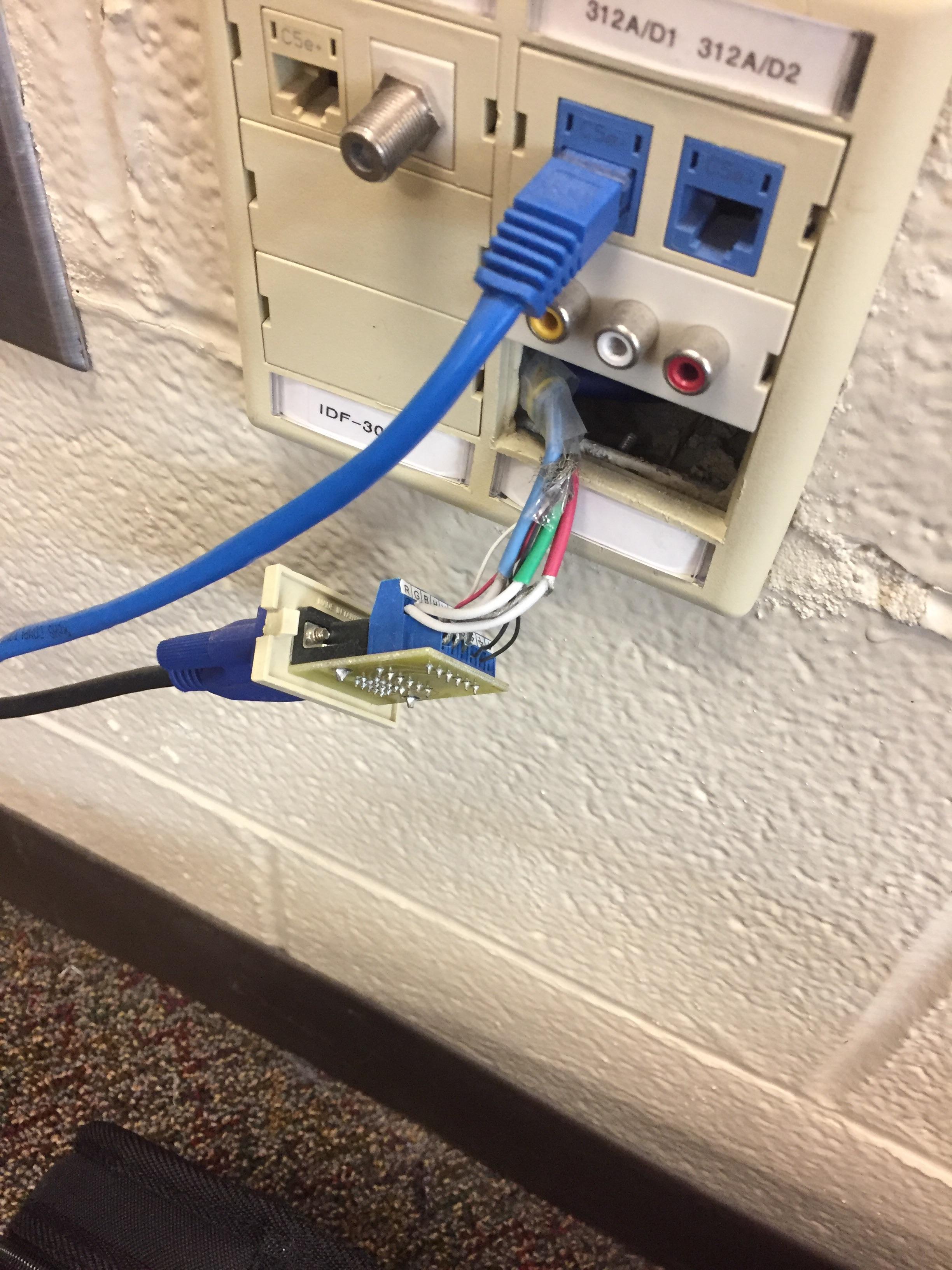 Schools projector VGA outlet broke. This is how they fixed it r