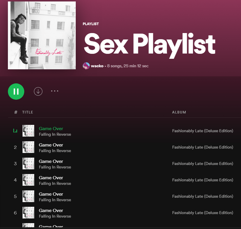 Sex Playlist : weirdspotifyplaylists
