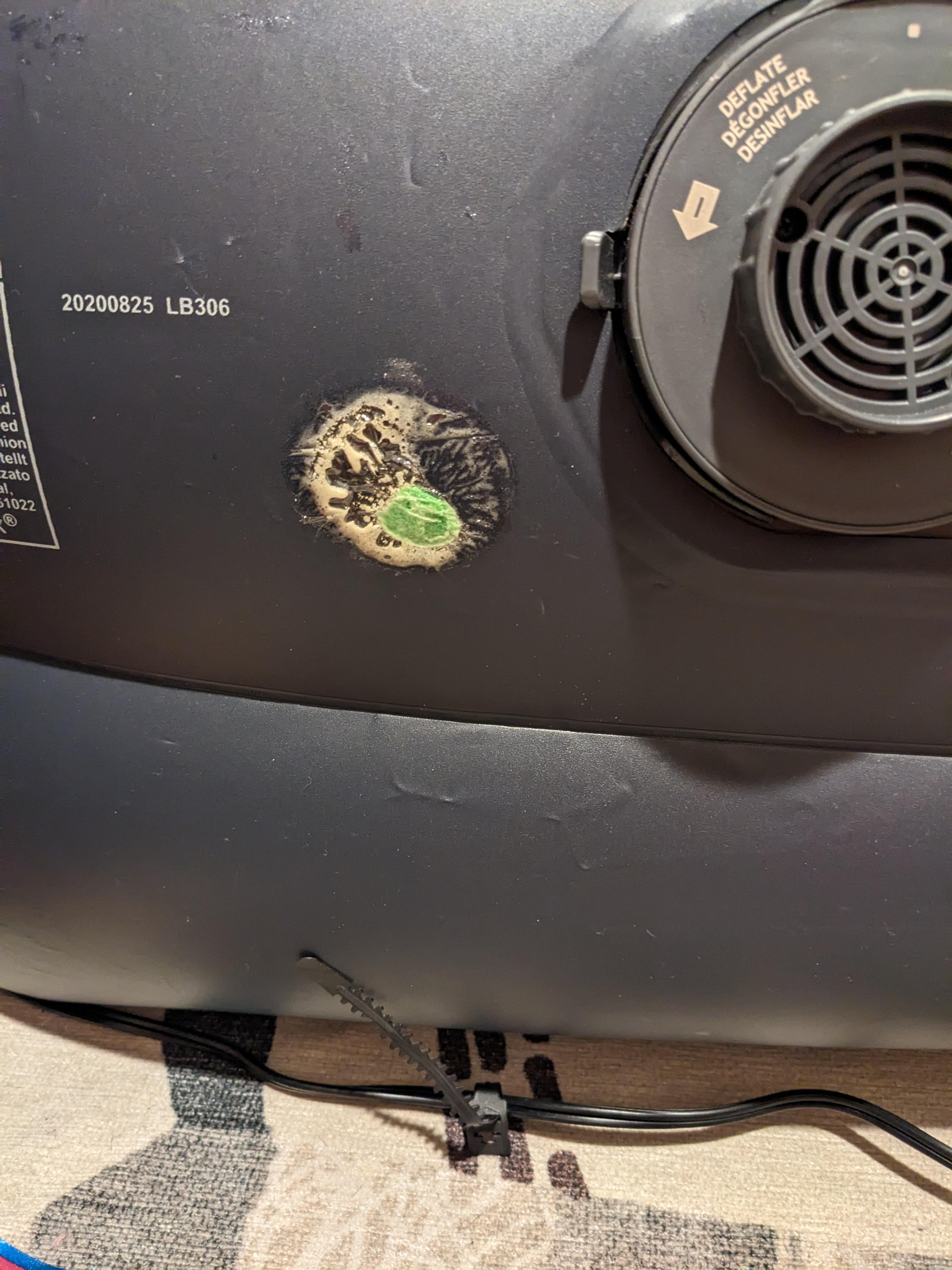 Super glue and PlayDoh air mattress patch. r/redneckengineering