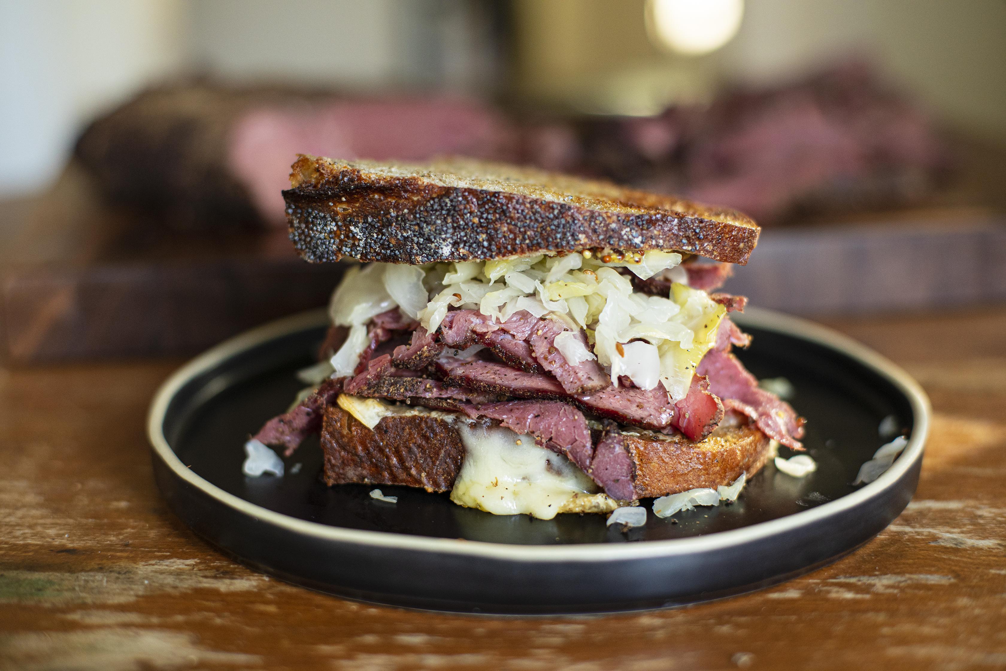 Venison Pastrami Reuben on Poppy Seed Rye (story in comments) Hunting