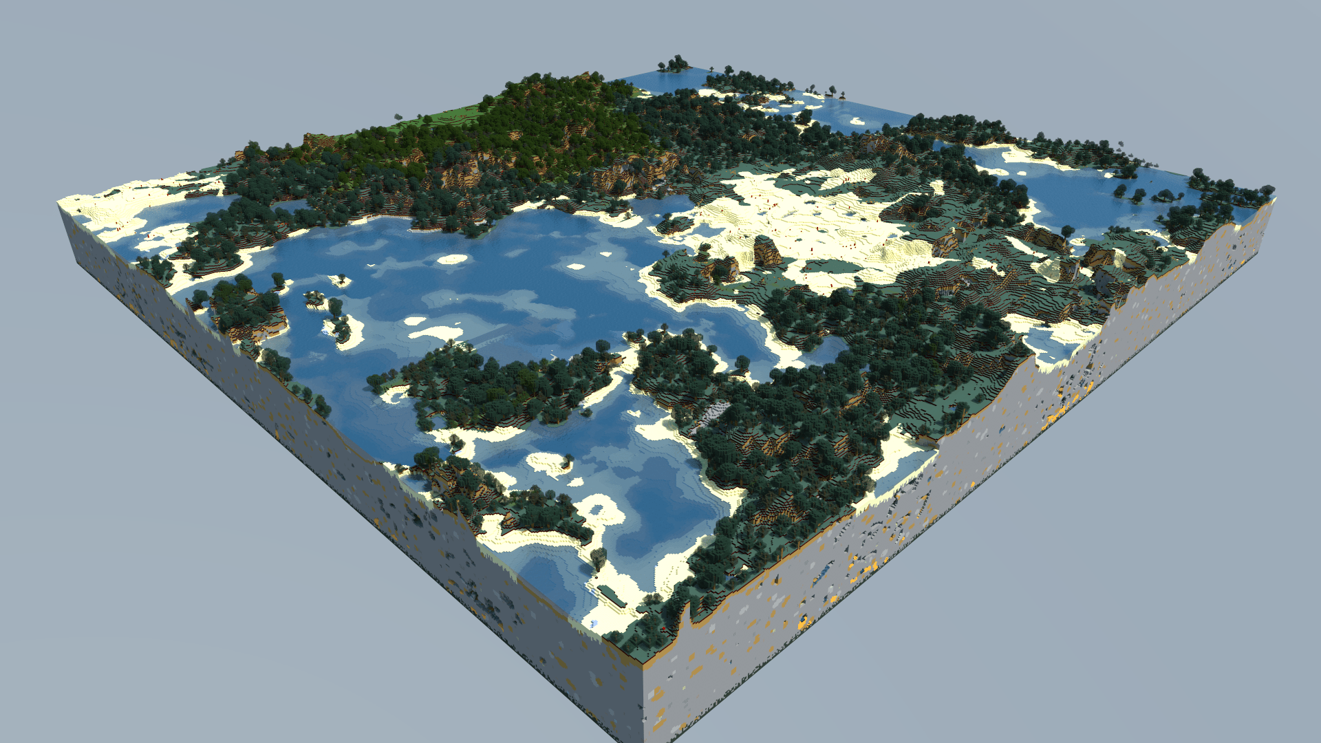 [1920x1080] Render of original 2b2t spawn (800x800 blocks) r/2b2t